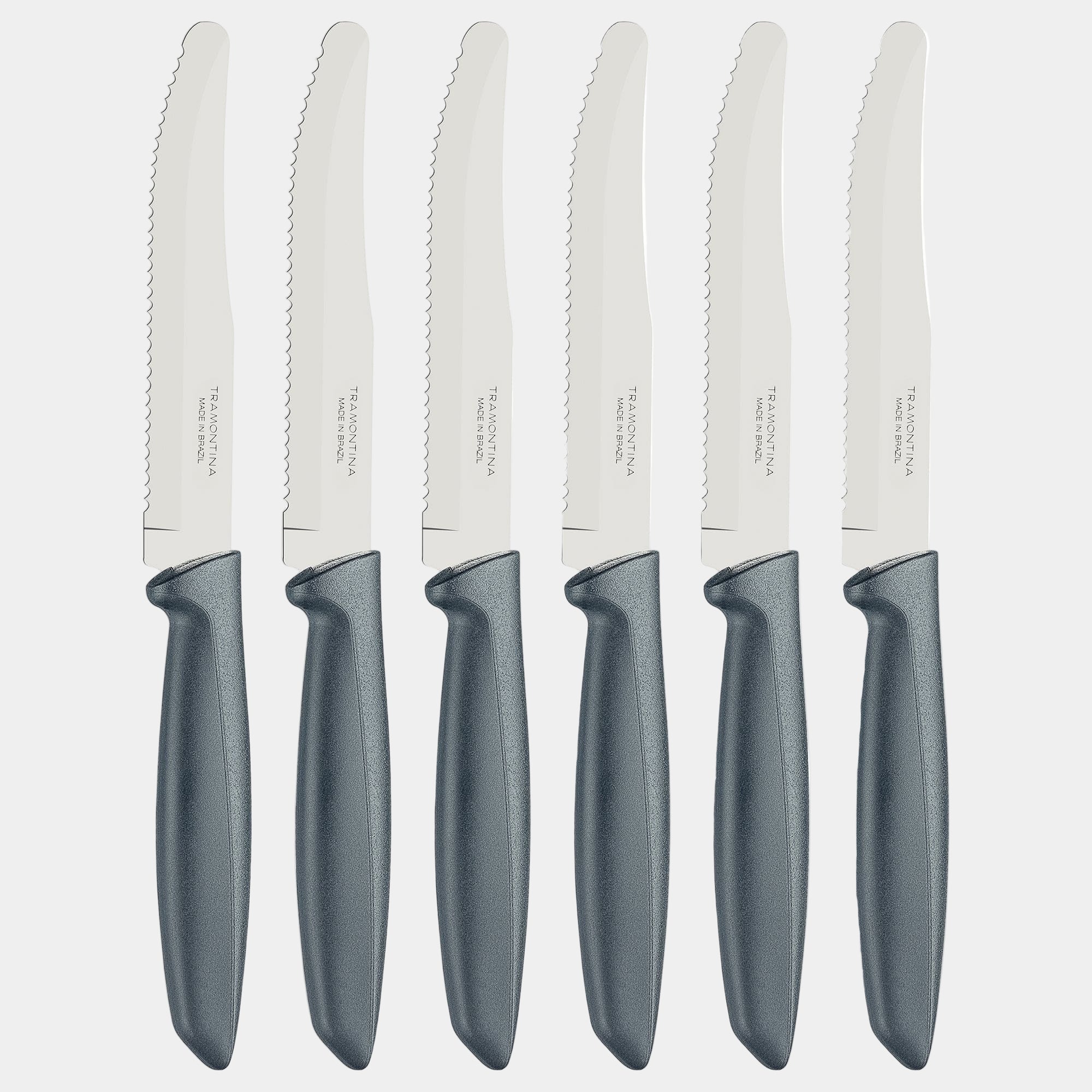 Serrated Knife Set of 6 Grey