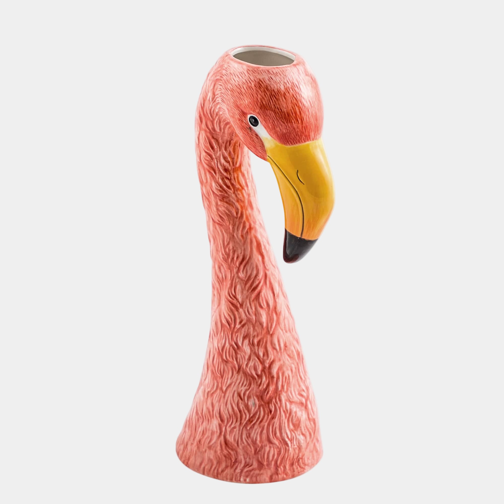 Large Ceramic Pink Flamingo Head Vase