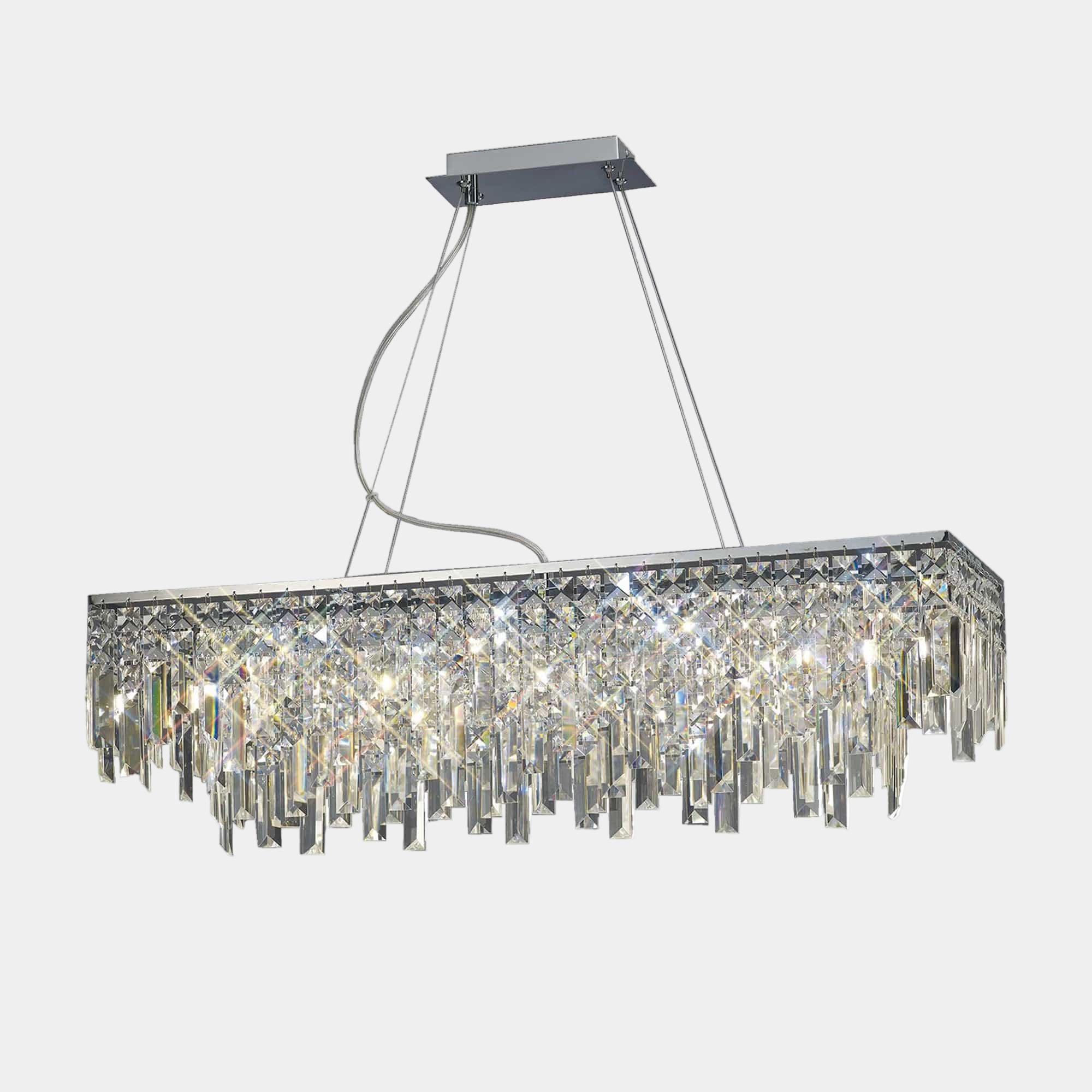 Macy 6 Crystal Chrome Bar Pendant