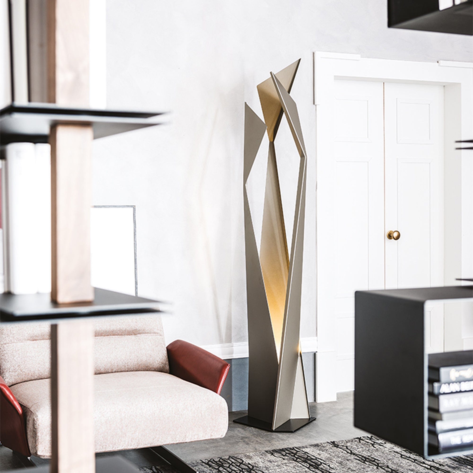Cattelan Italia Thriller - 204cm Floor Lamp in Embossed Titanium