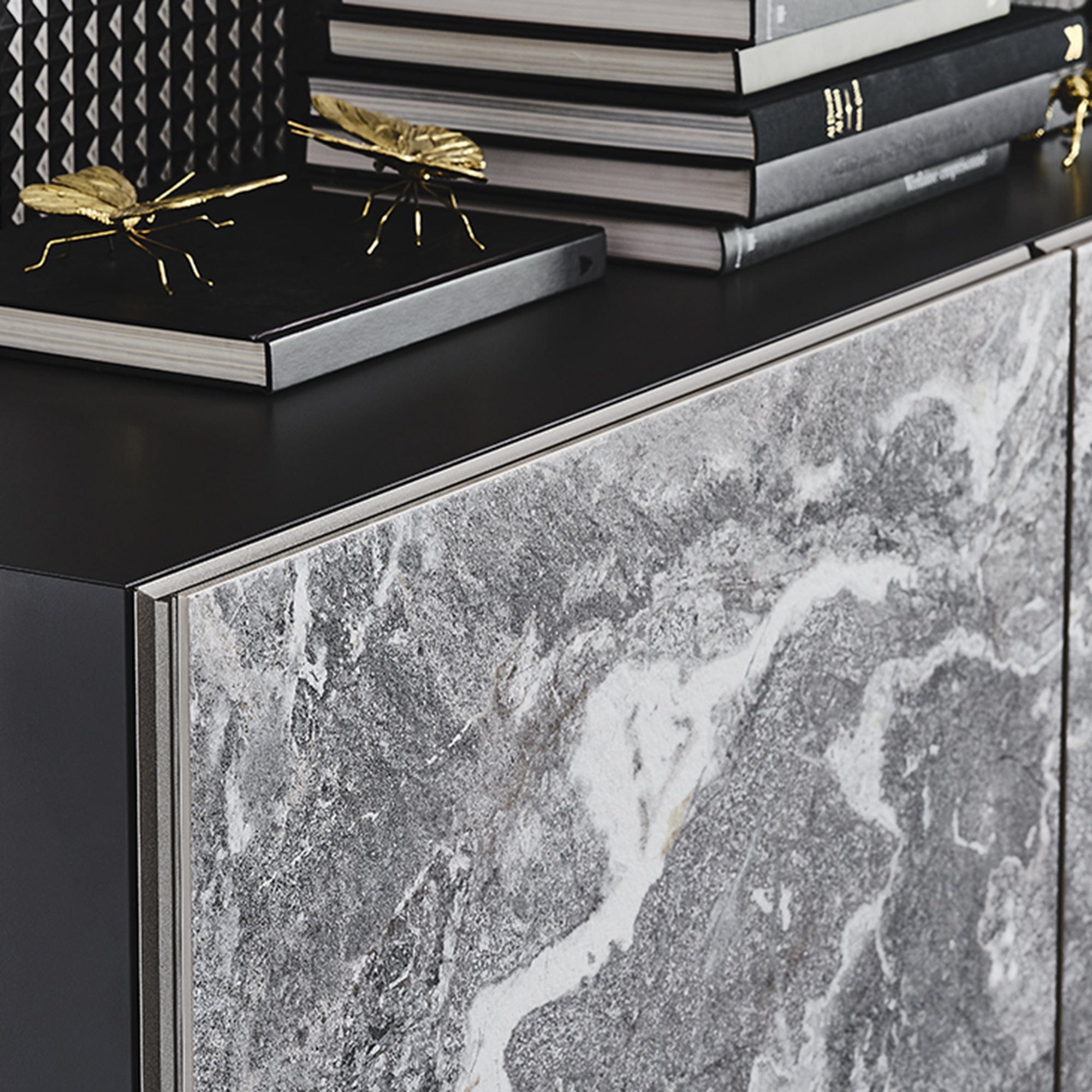 Cattelan Italia Metropol - 3 Door Sideboard, Marble Effect