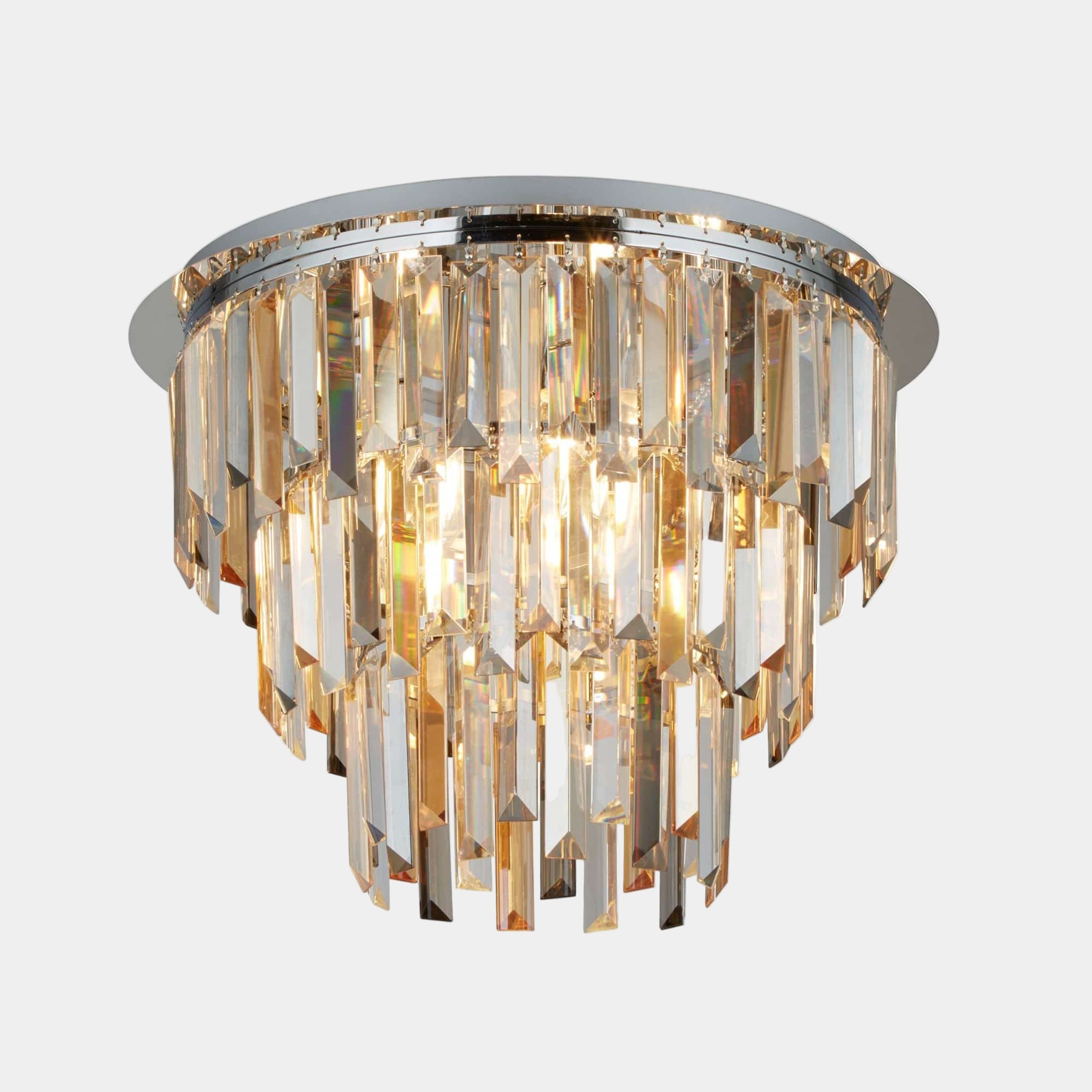 Lauren 5 Light Crystal Flush Light Chrome