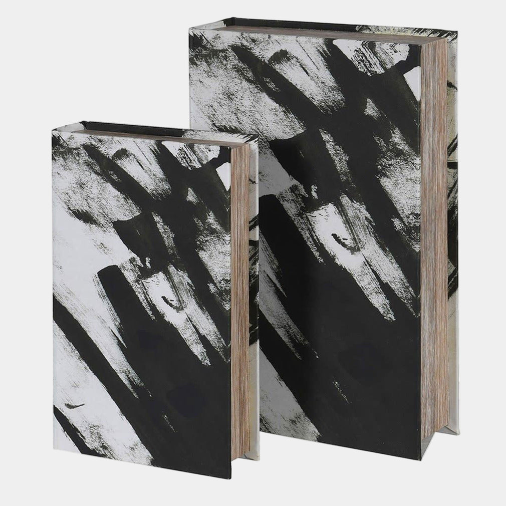 Black & White Book Boxes Set of 2