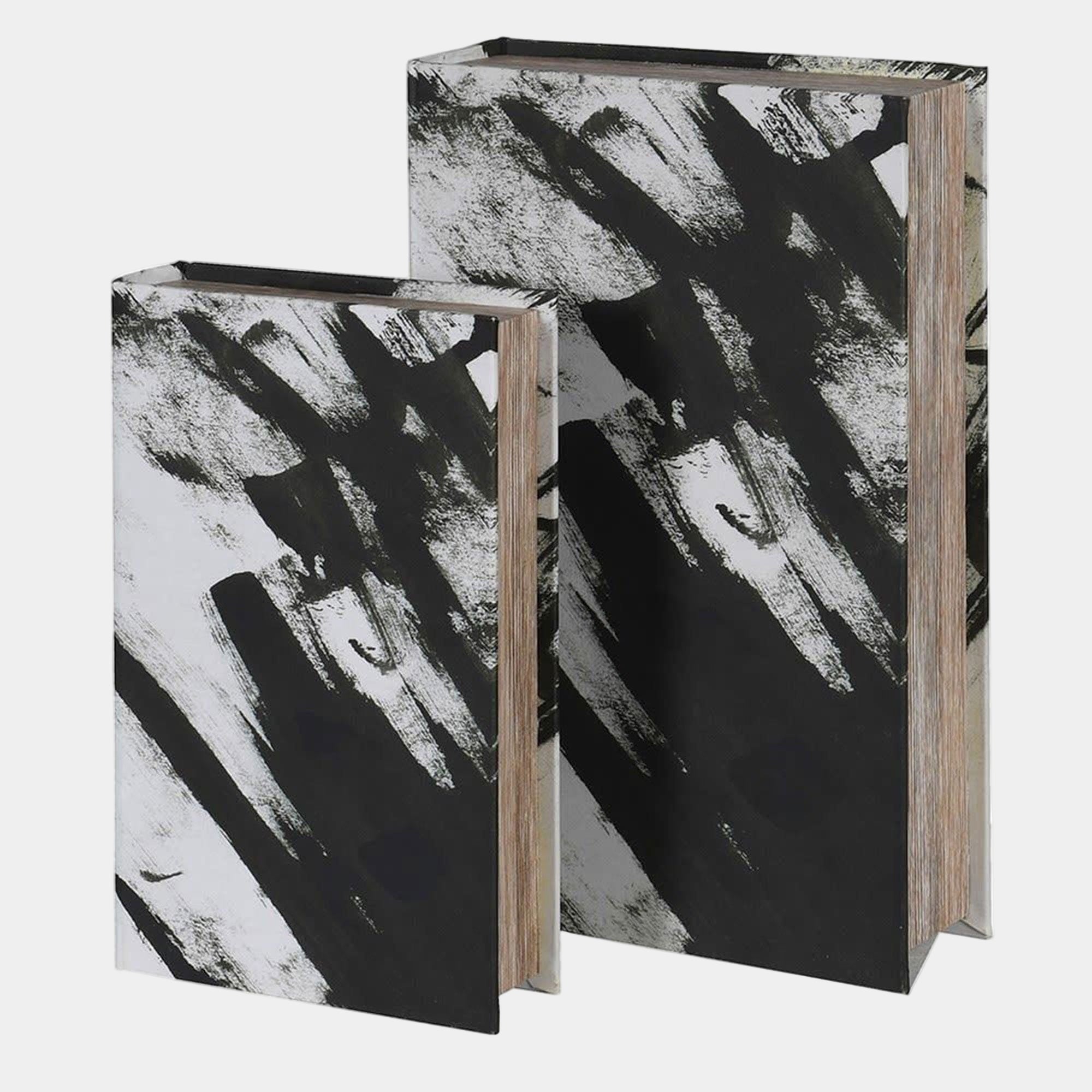 Black & White Book Boxes Set of 2
