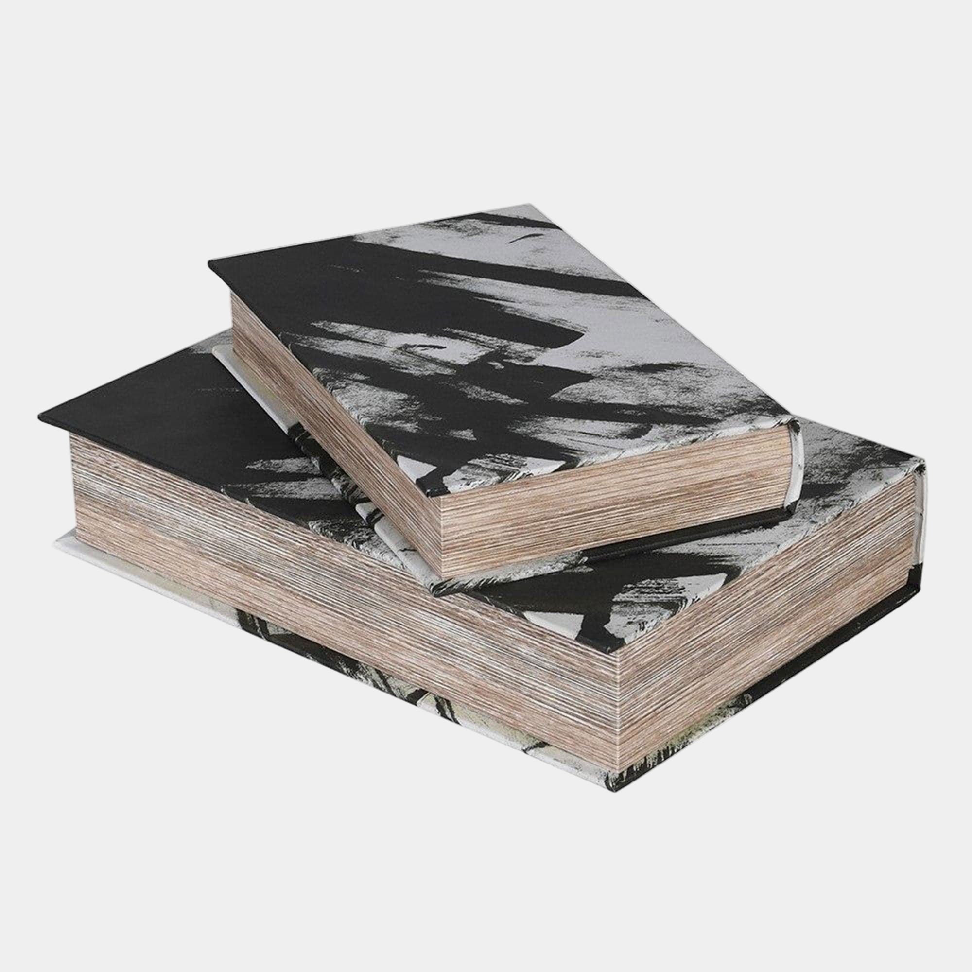 Black & White Book Boxes Set of 2