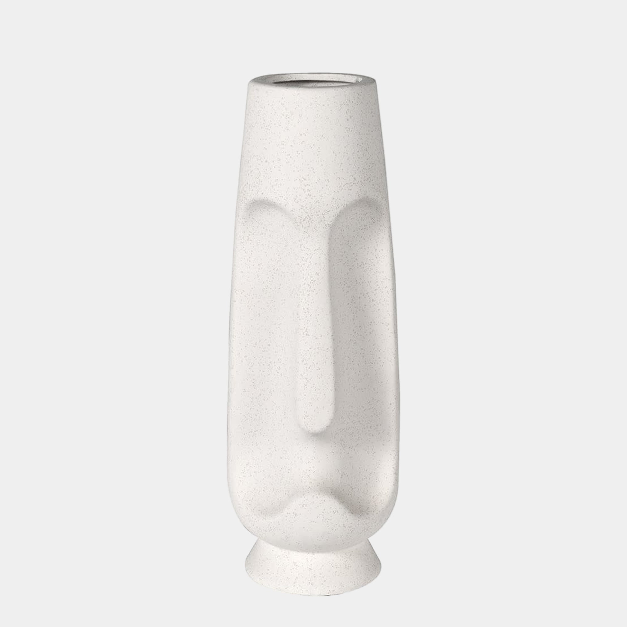 Face Ceramic Vase Cream