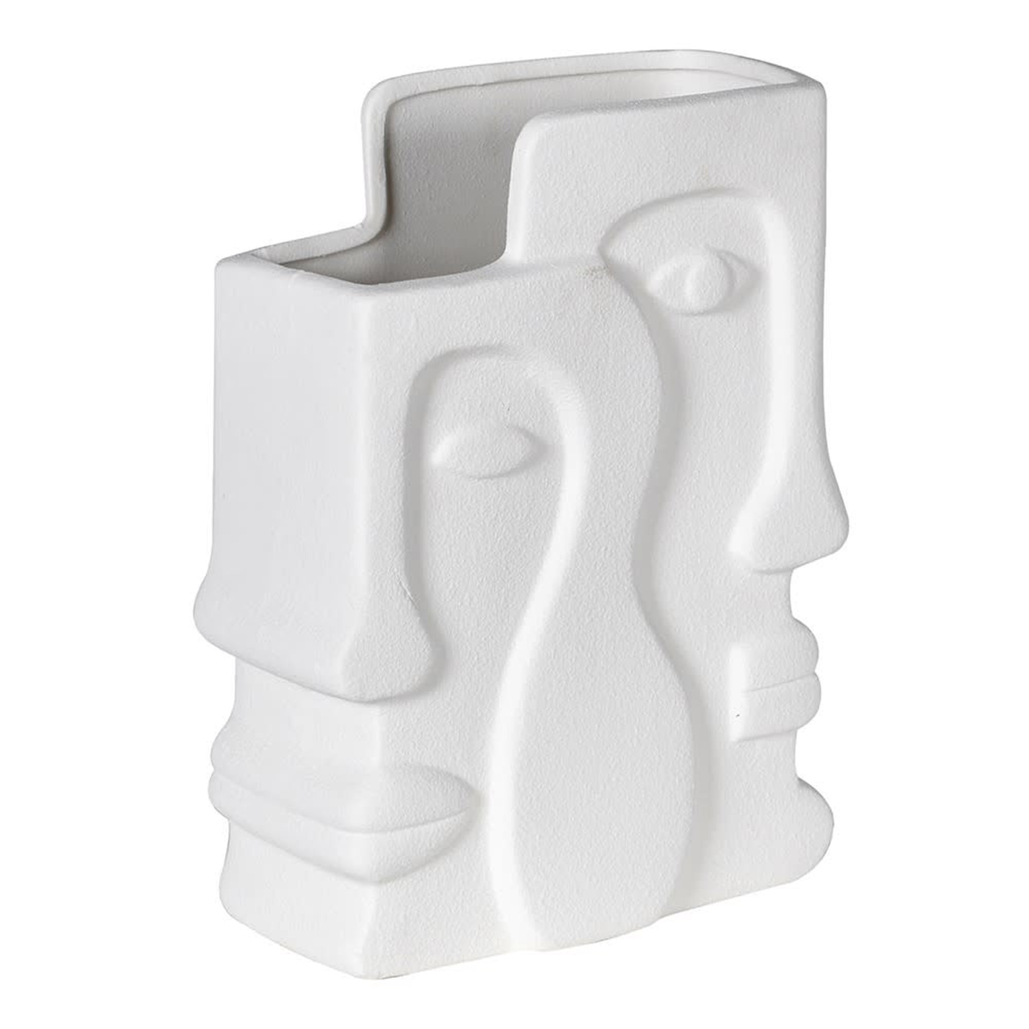 Double Face Vase White