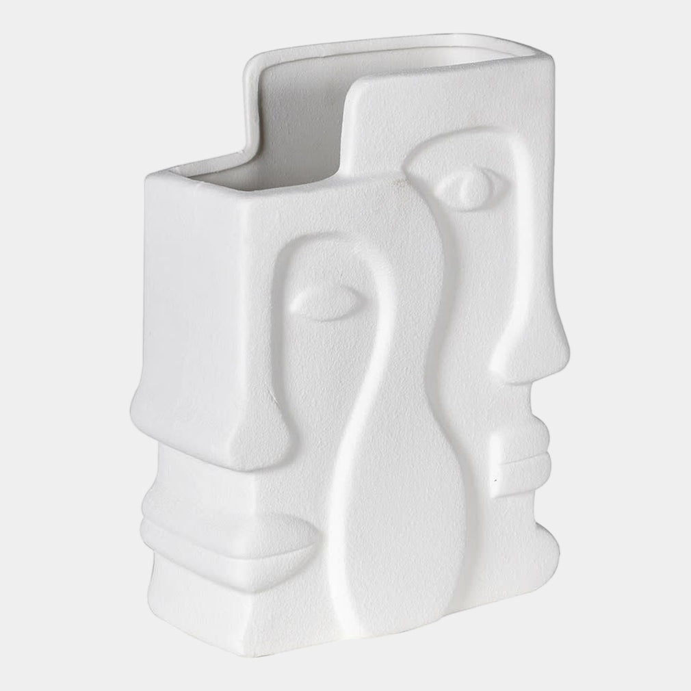 Double Face Vase White