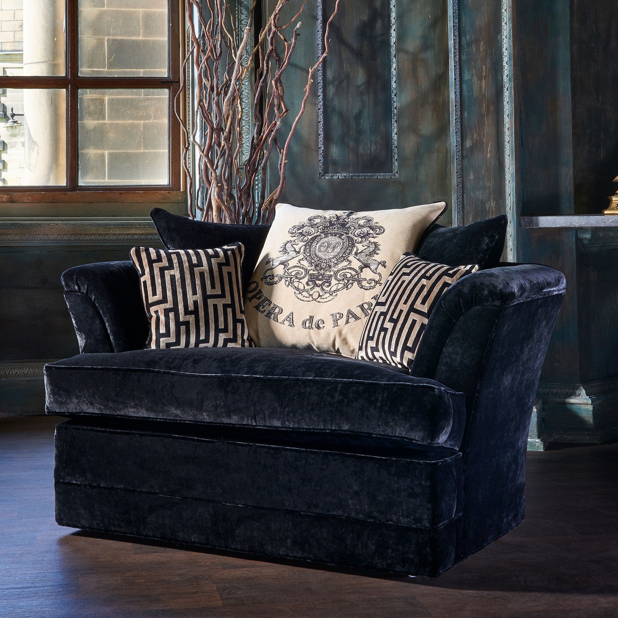 Pillow Back 1.5 Seat Sofa Hexagonal Back In Fabric Grade 9