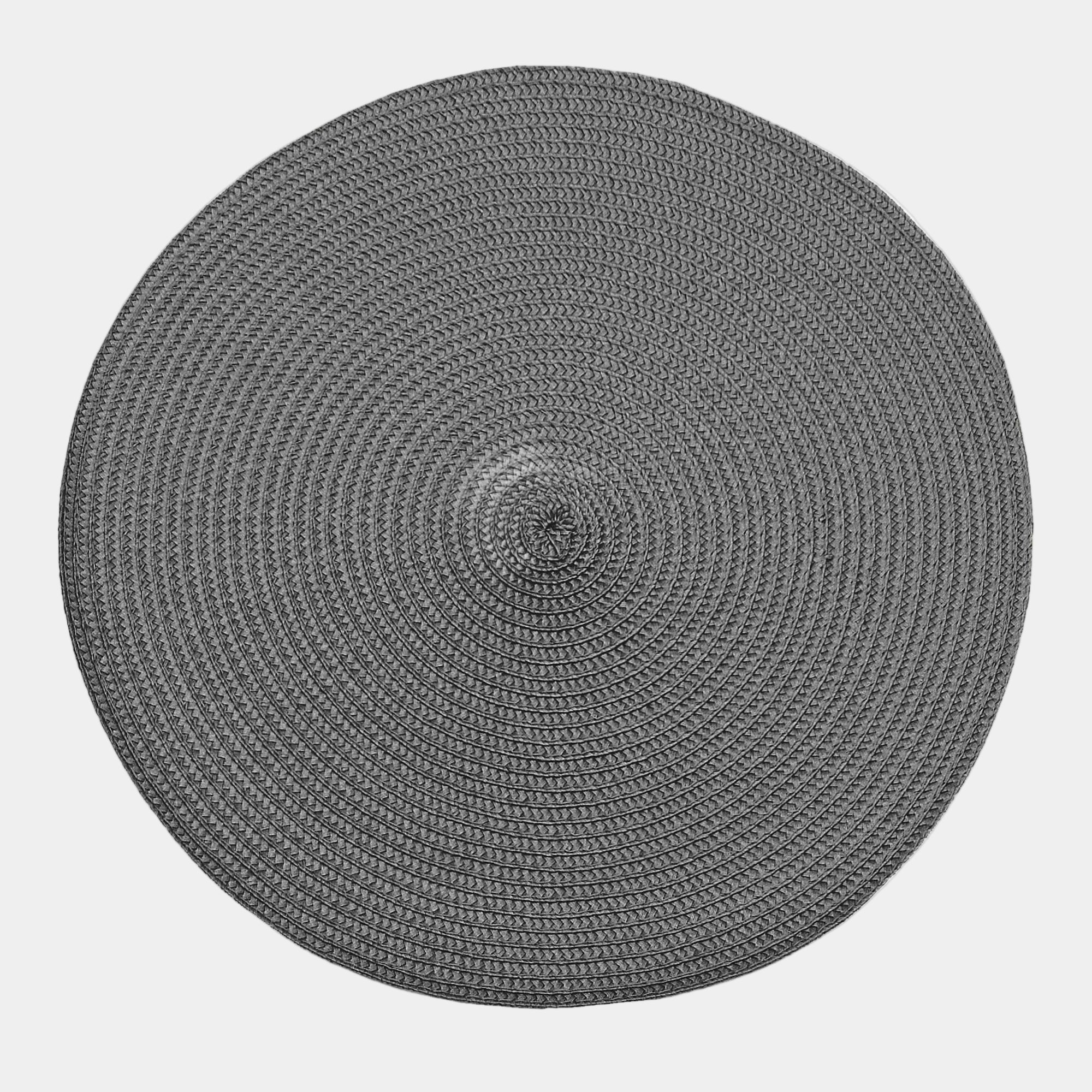 Circular Ribbed Placemat Iron Grey