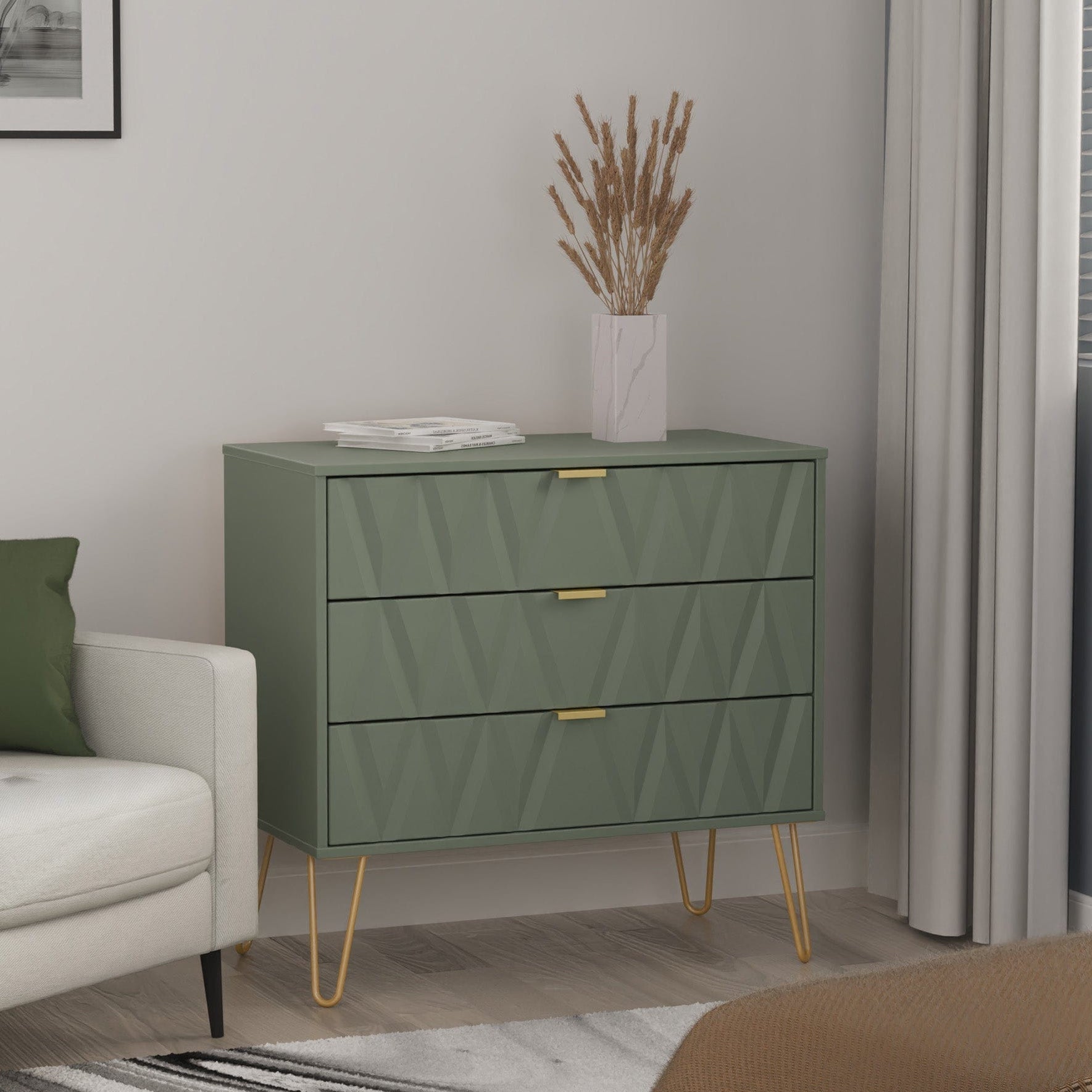 Jewel - 3 Drawer Chest of Drawers, Midi
