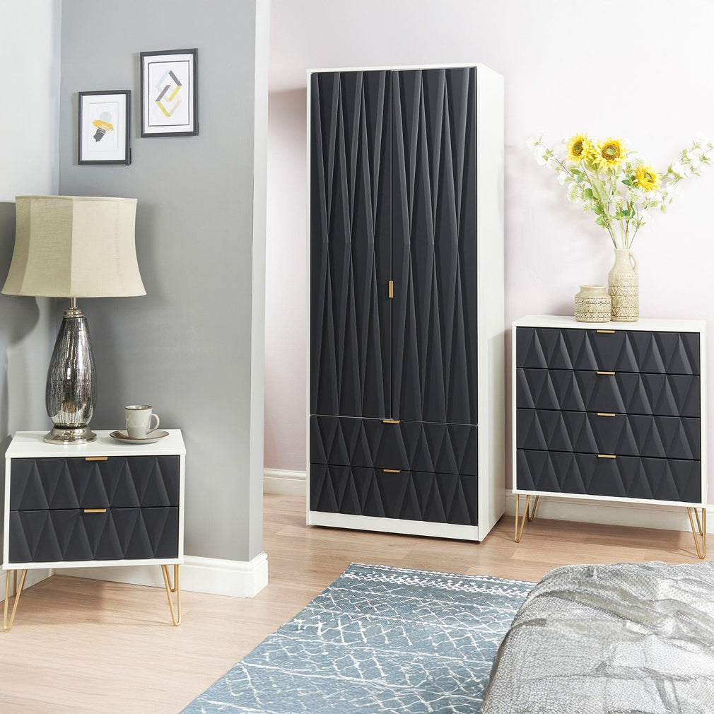 Tall 2ft 6in 2 Door/2 Drawer Robe