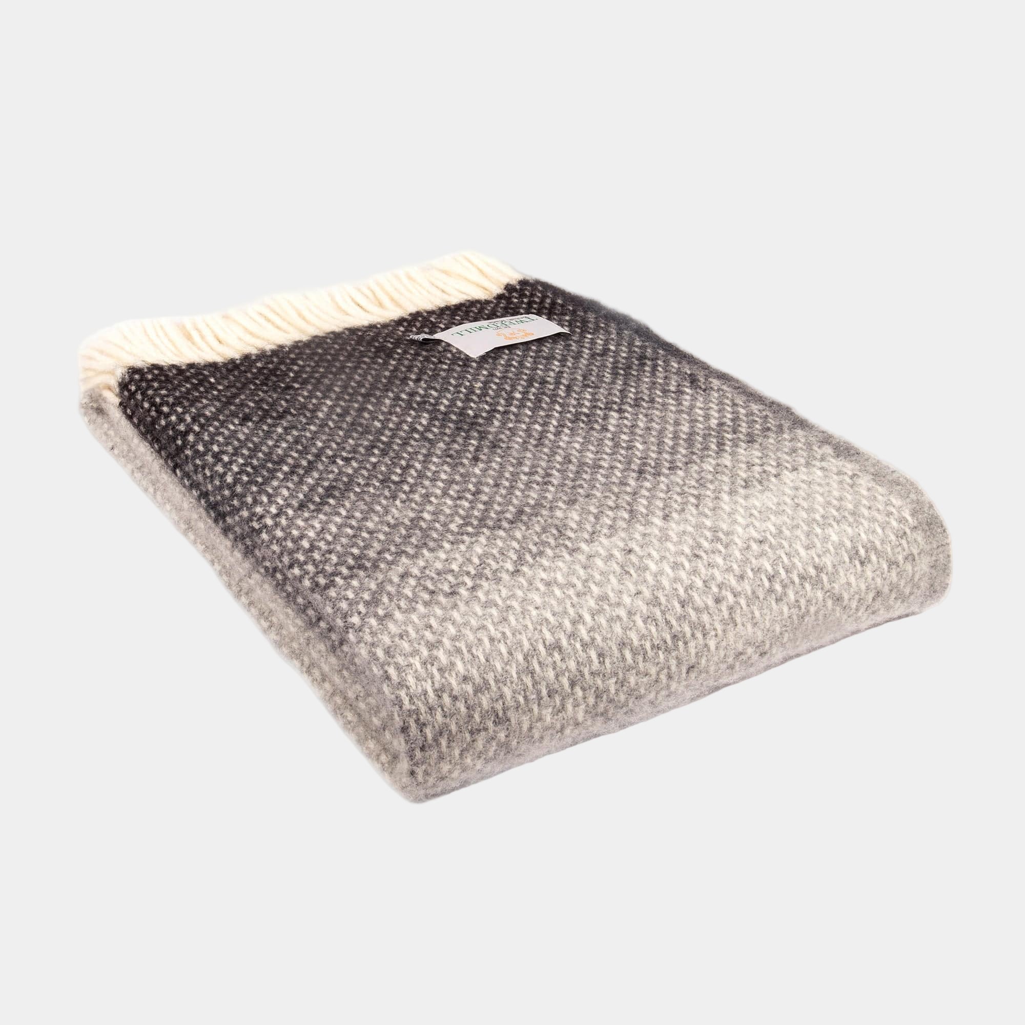 Tweedmill Pebble Ombre Grey Throw