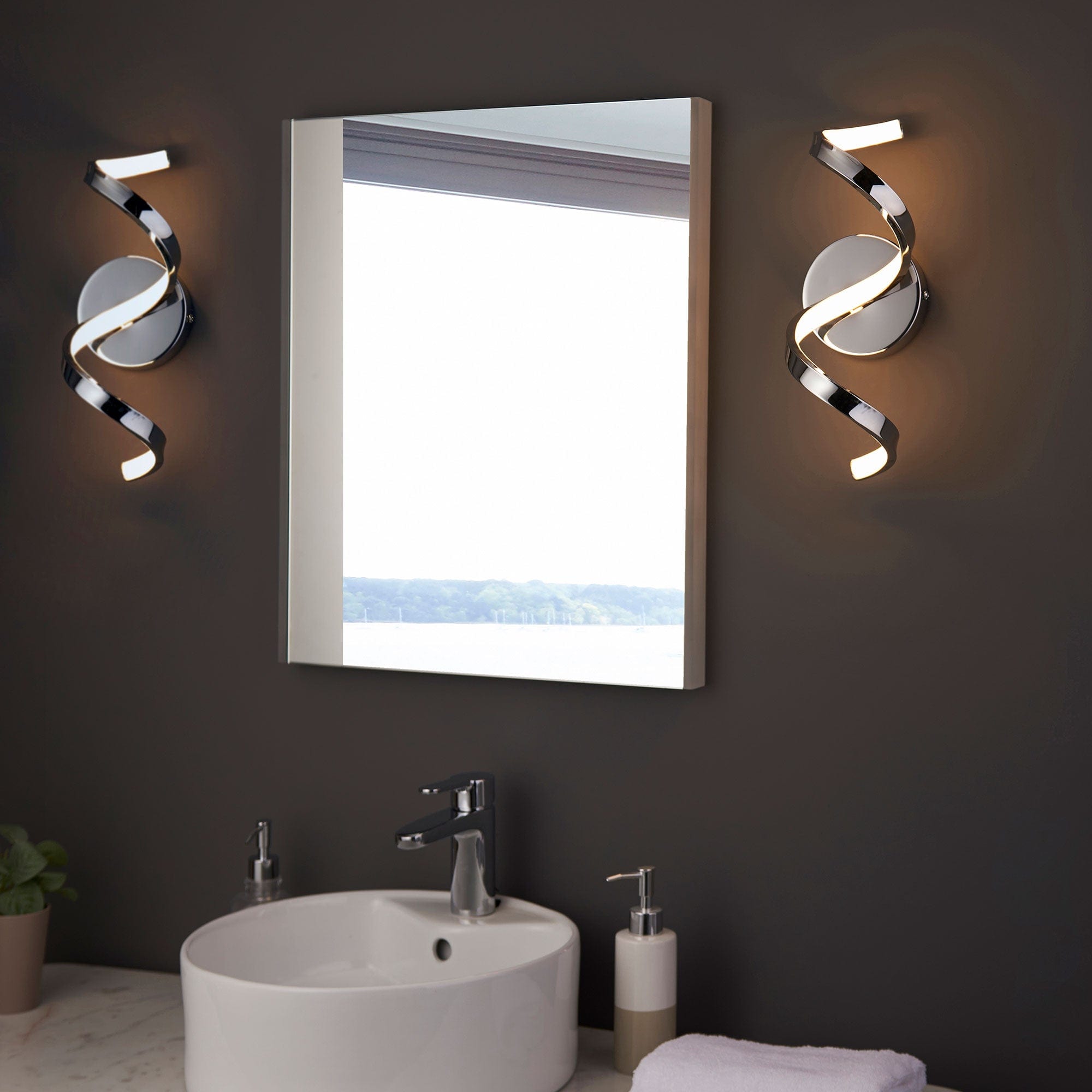 Ripple Wall Light Bathroom LED Chrome