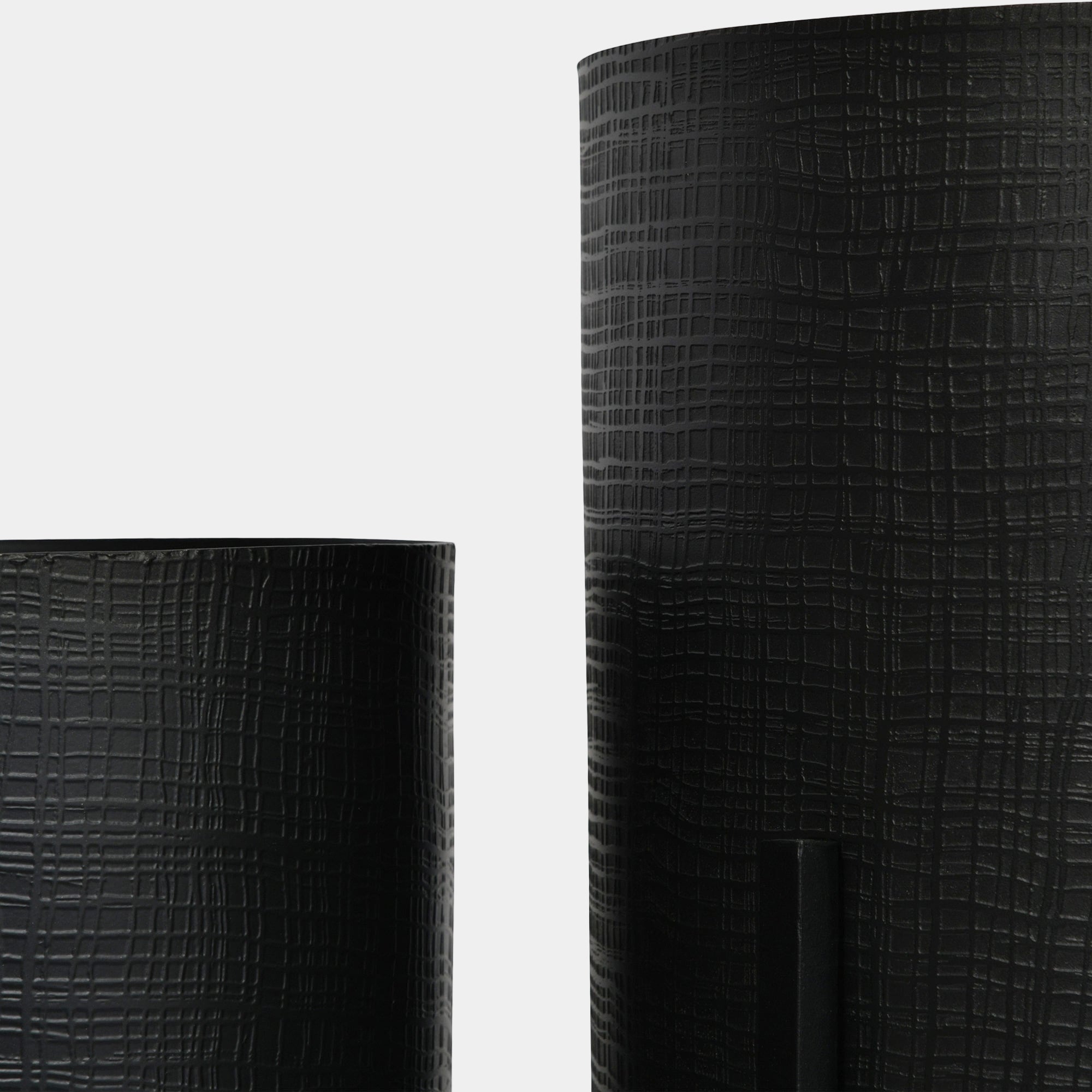 Clyde Floor Standing Matt Black Set of 2 Planters on Black Stands