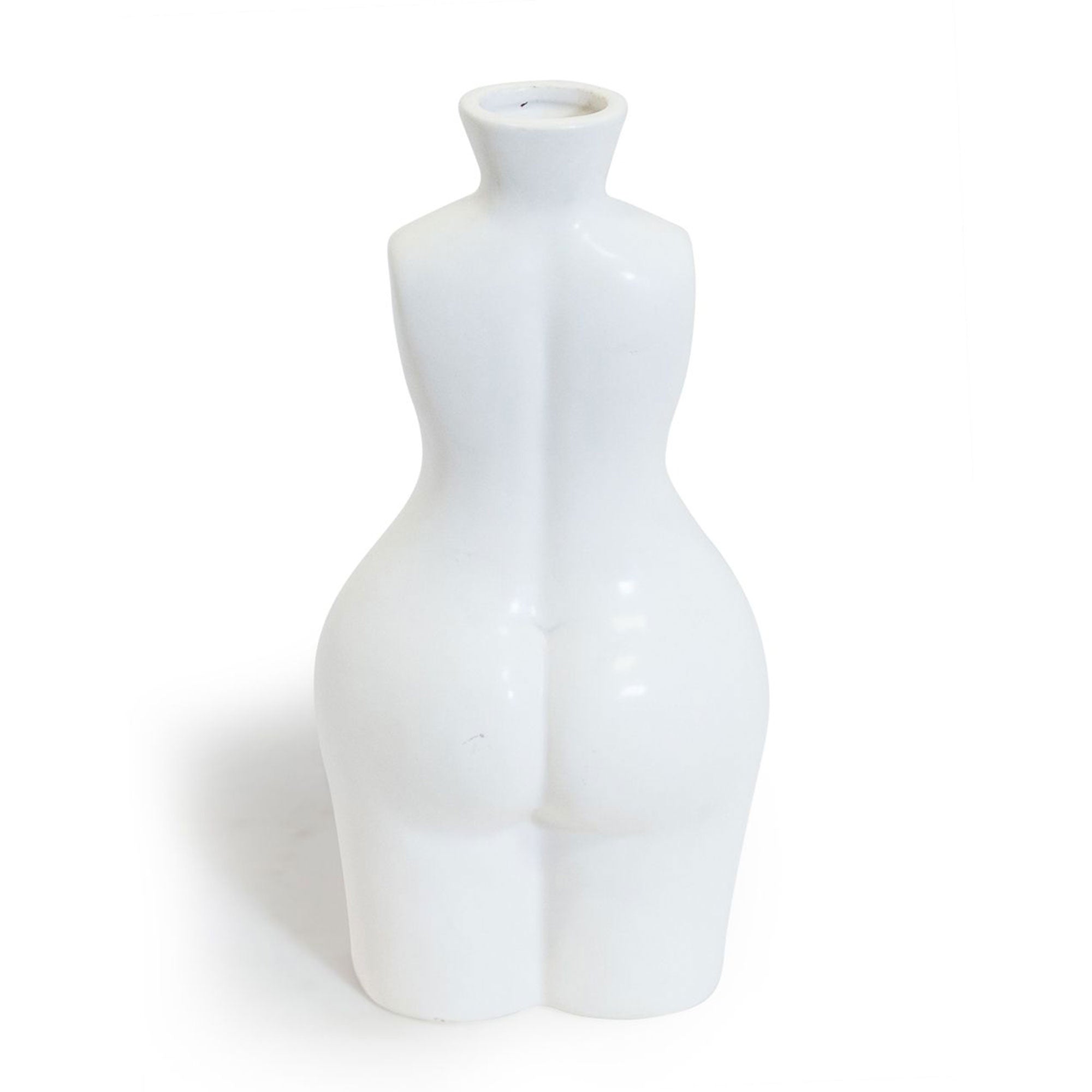 Female Body White Ceramic Stem Vase