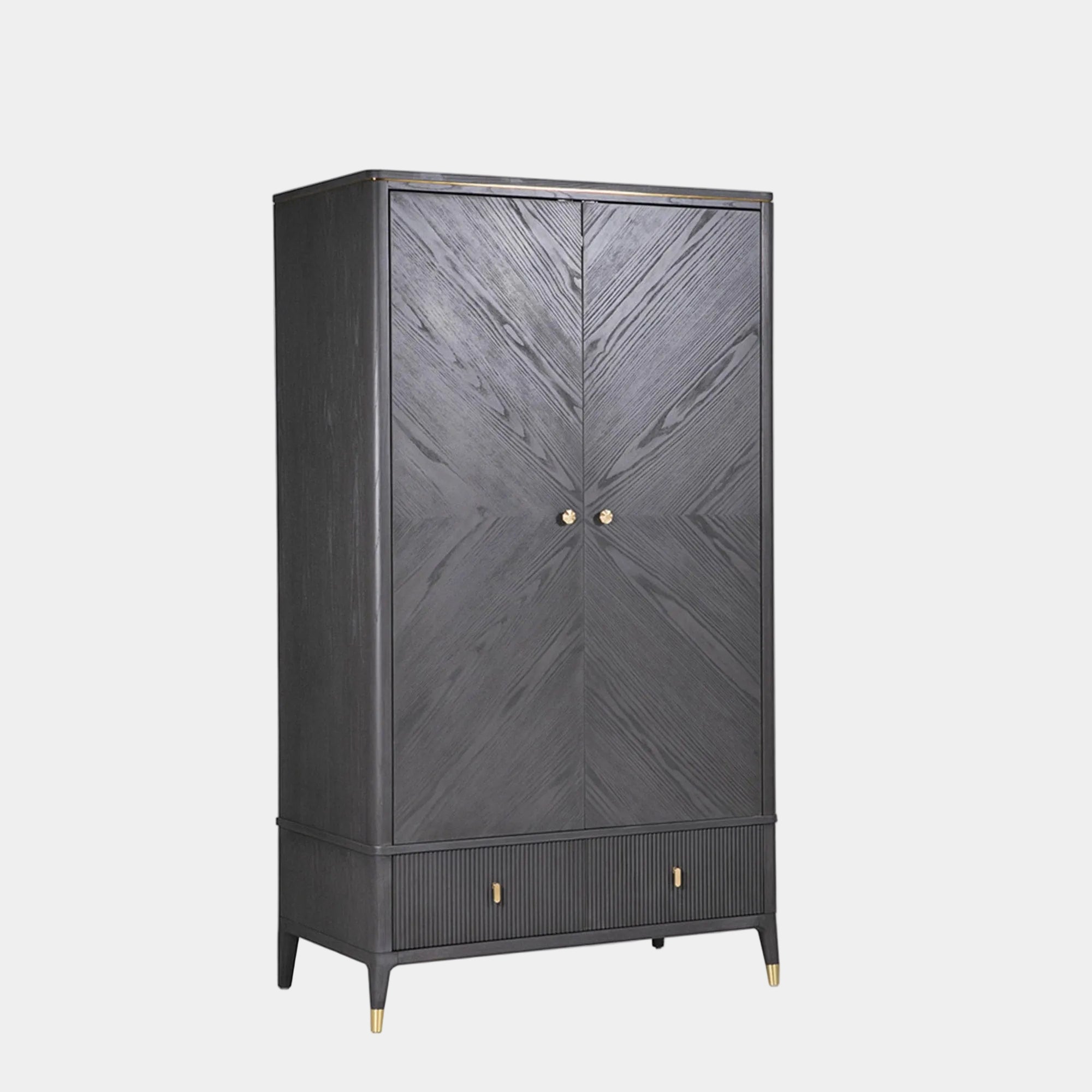 Dynasty Ebony - 2 Door Wardrobe With Drawers