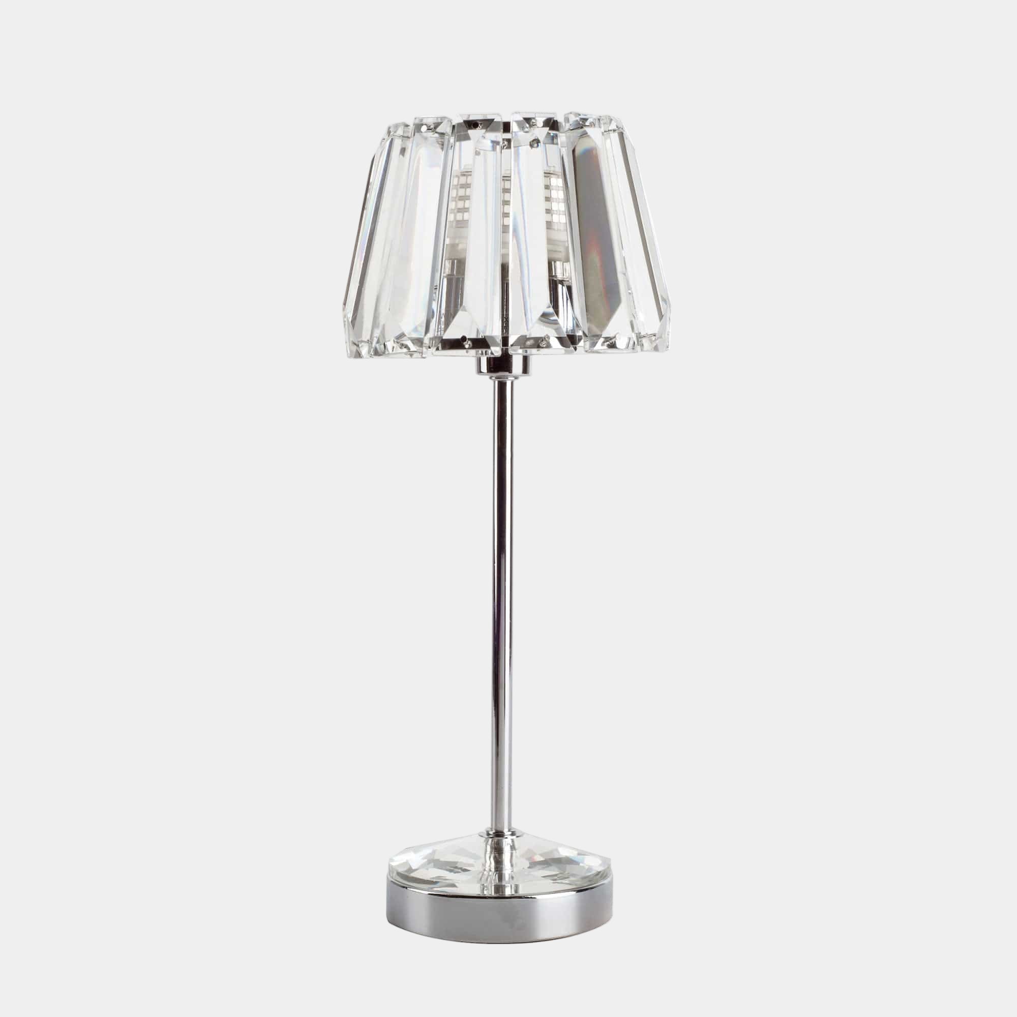 Laura Ashley Capri Small Table Lamp Polished Chrome With Crystal Glass Shade
