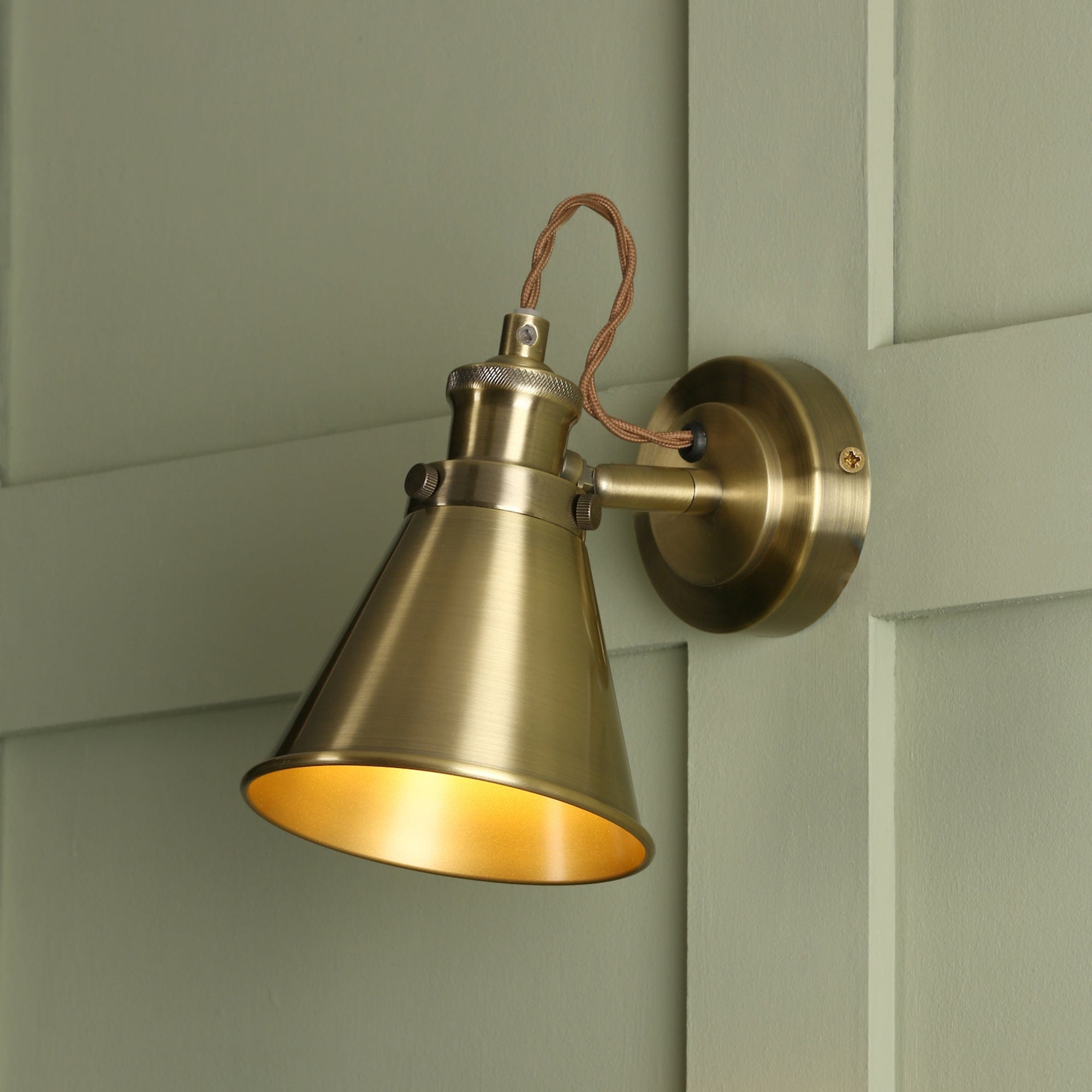 Laura Ashley - Rufus Antique Brass Single Spotlight Wall Light
