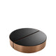 Eichholtz Astra - Set Of 2 Coffee Tables Brushed Copper Finish Black Bevelled Glass Top