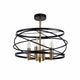 Oliver Pendant 4 Light Black/Satin Gold Finish