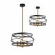 Oliver Pendant 4 Light Black/Satin Gold Finish