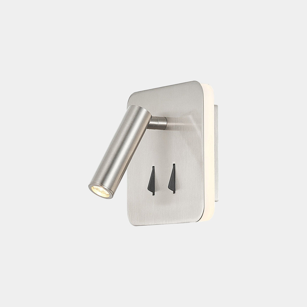 Ruby Square Wall Light LED Satin Nickel Finish