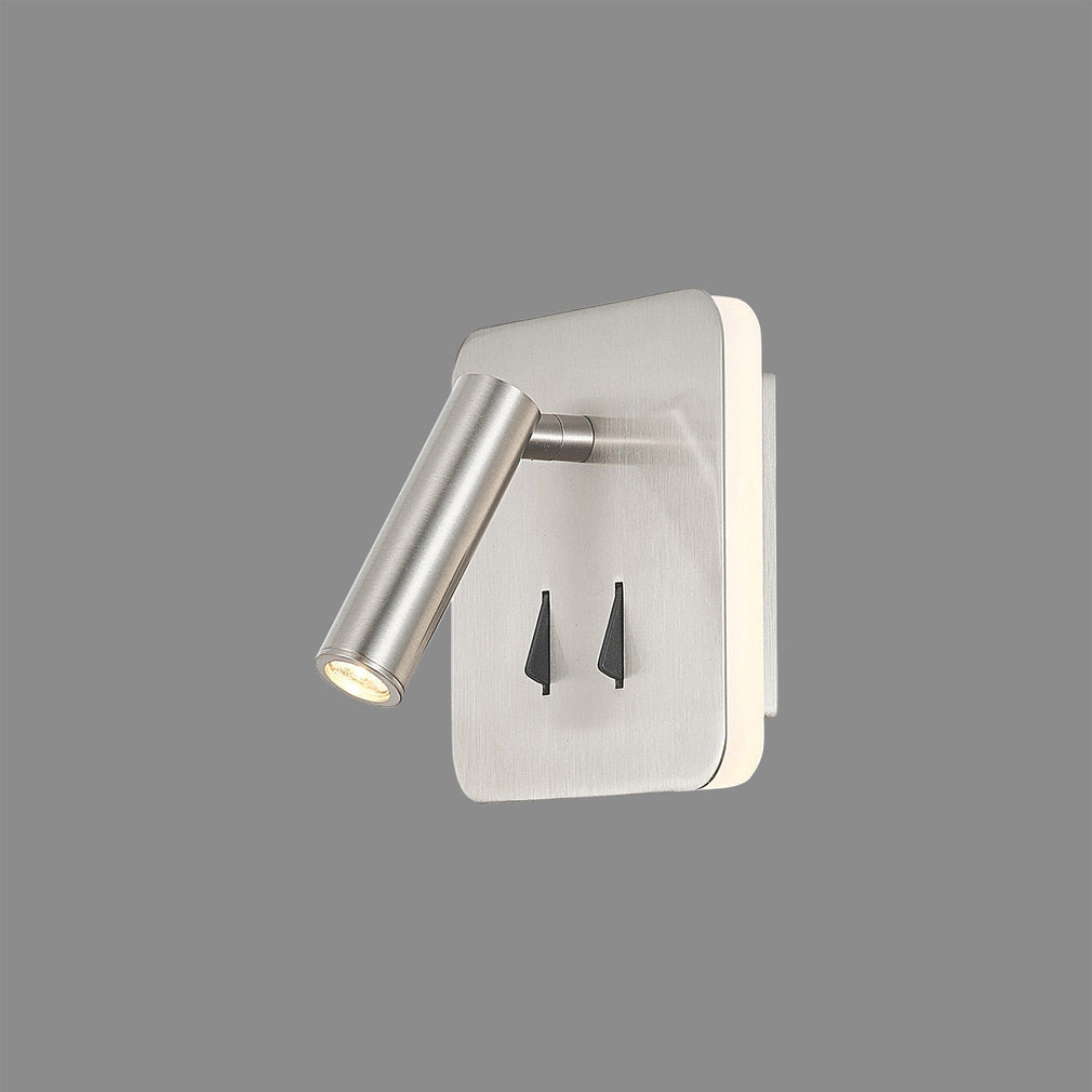 Ruby Square Wall Light LED Satin Nickel Finish