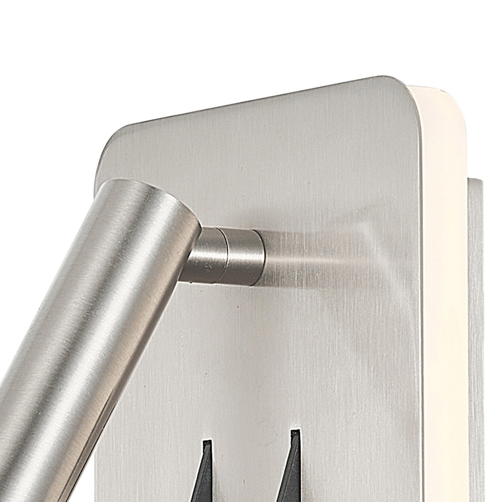 Ruby Square Wall Light LED Satin Nickel Finish