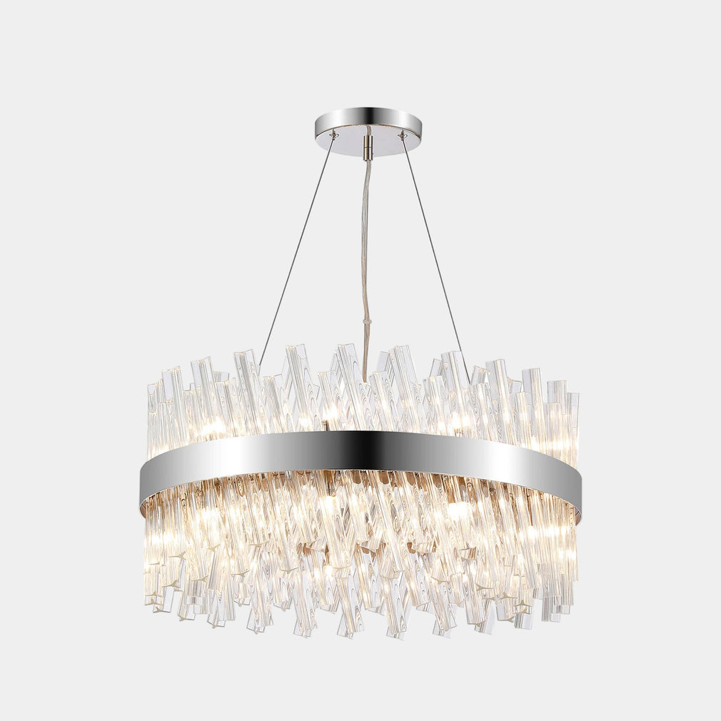 Sofia Round Pendant 18 Light Polished Nickel/Clear Finish