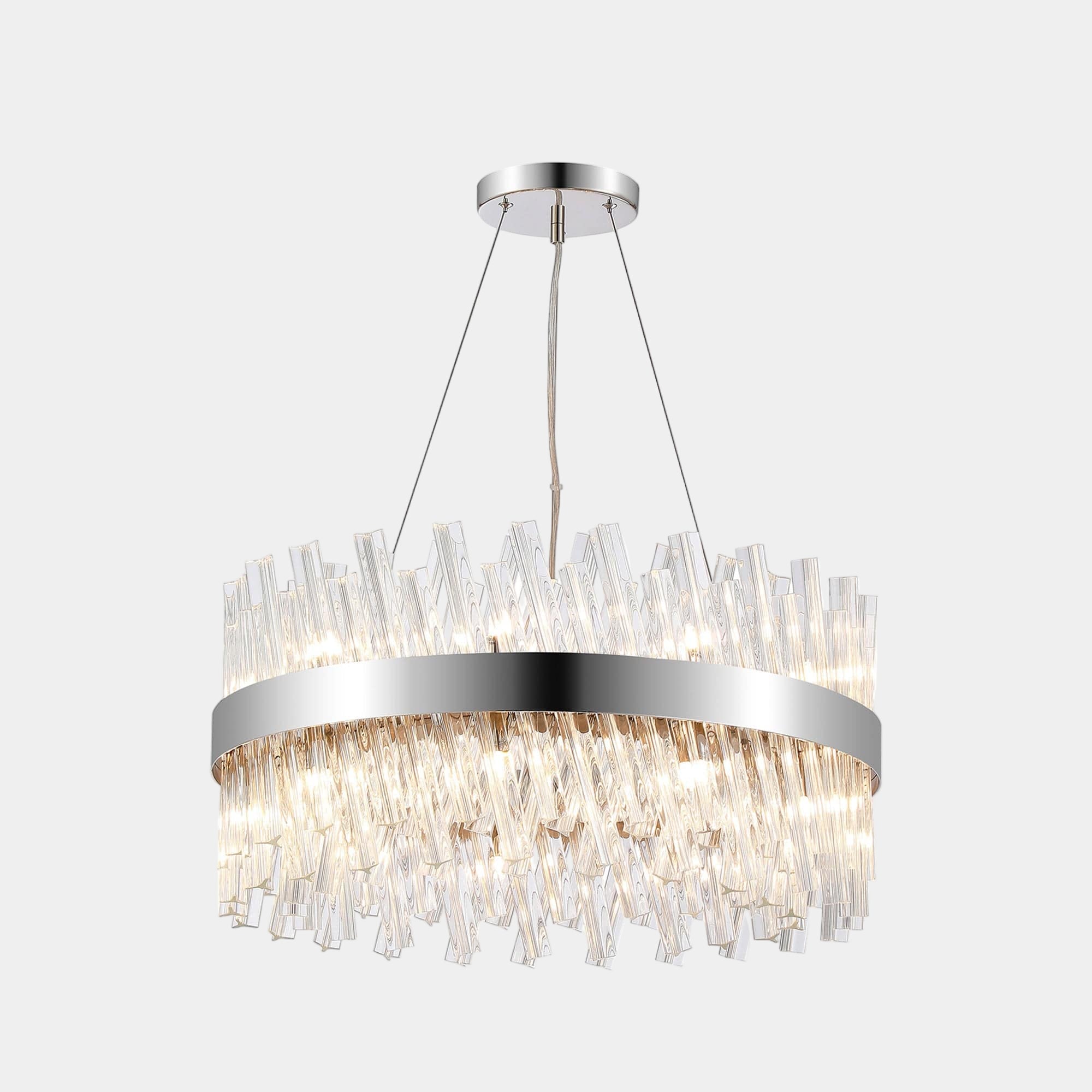 Sofia Round Pendant 18 Light Polished Nickel/Clear Finish
