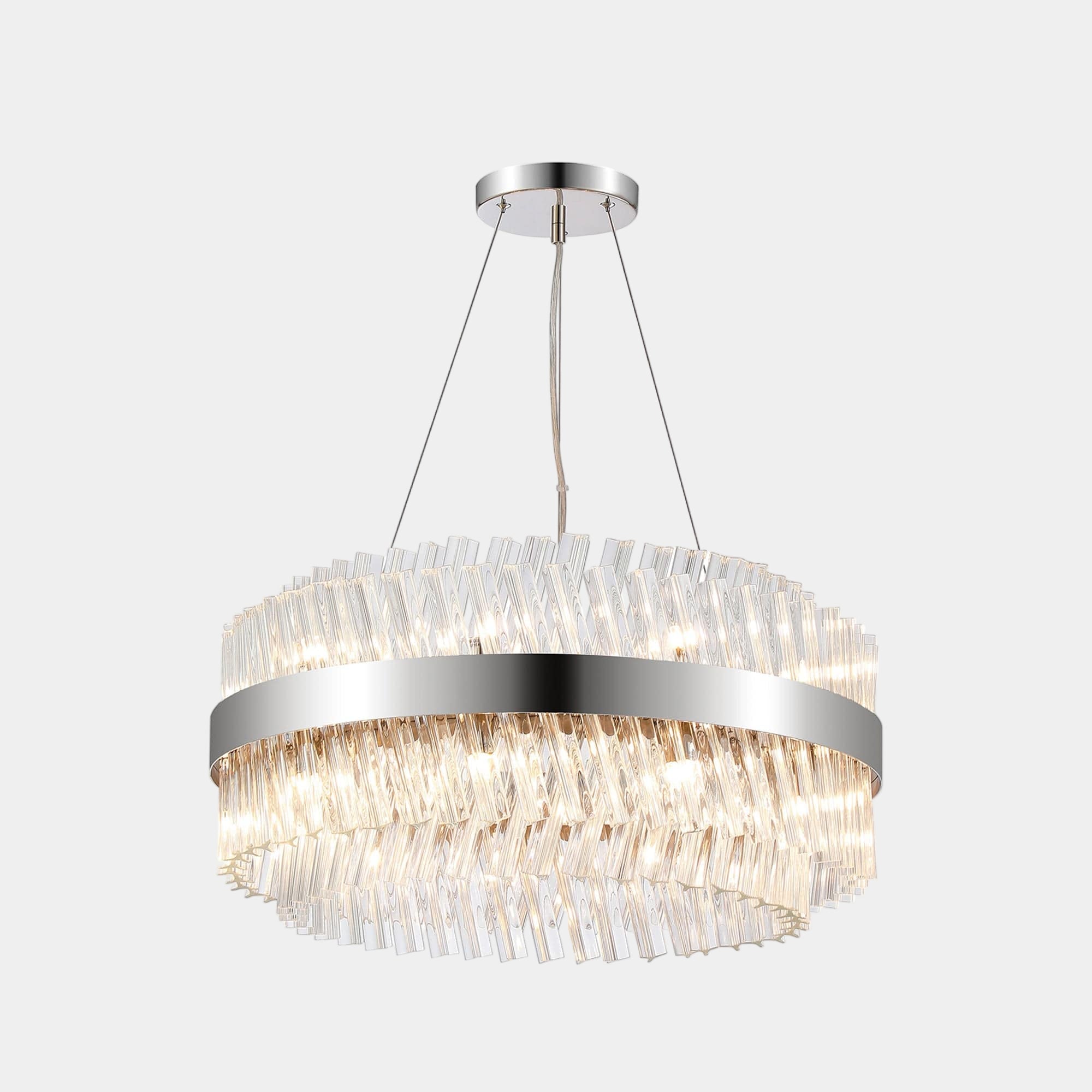 Sofia Round Pendant 18 Light Polished Nickel/Clear Finish