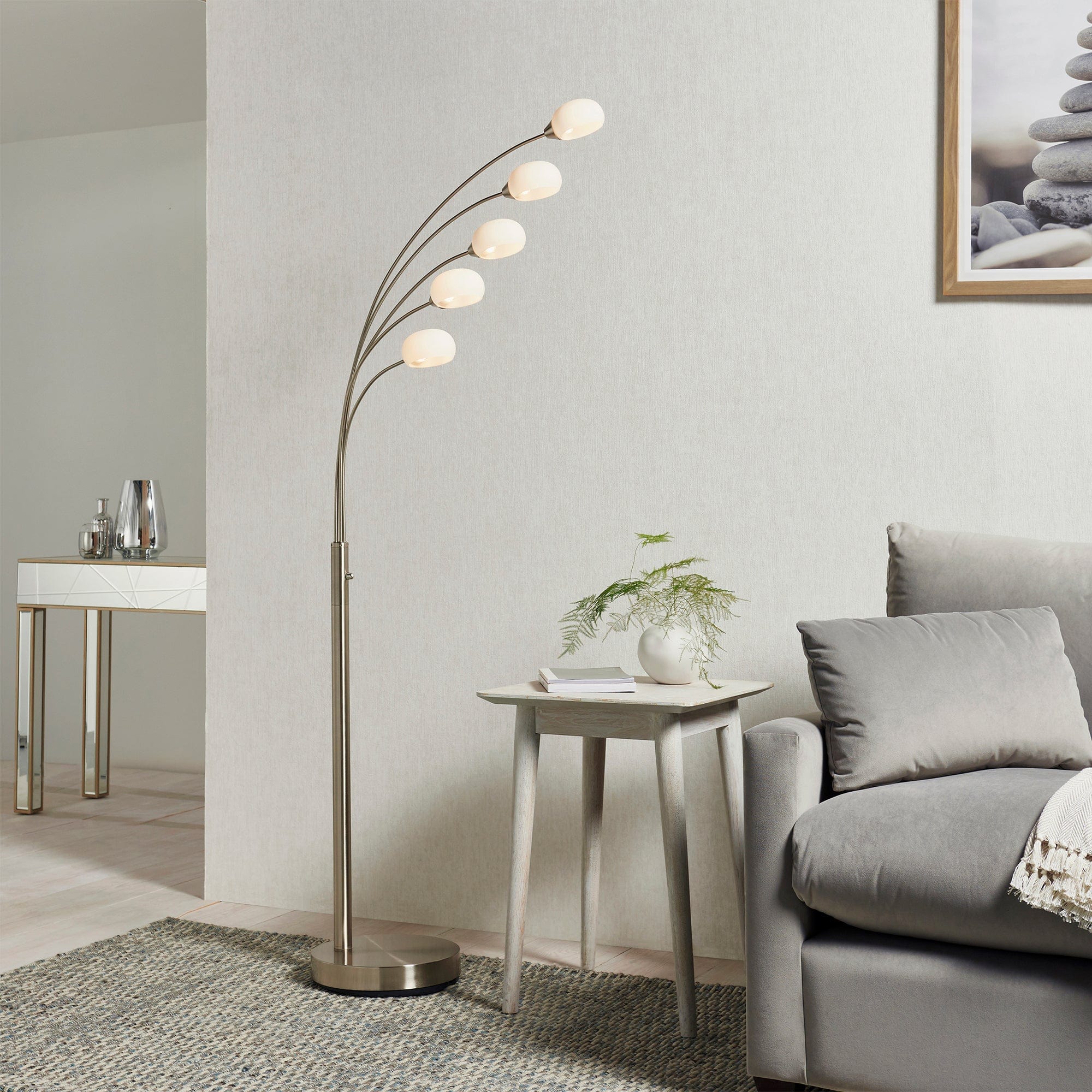 Arran - 5 Light LED Floor Lamp, Silver