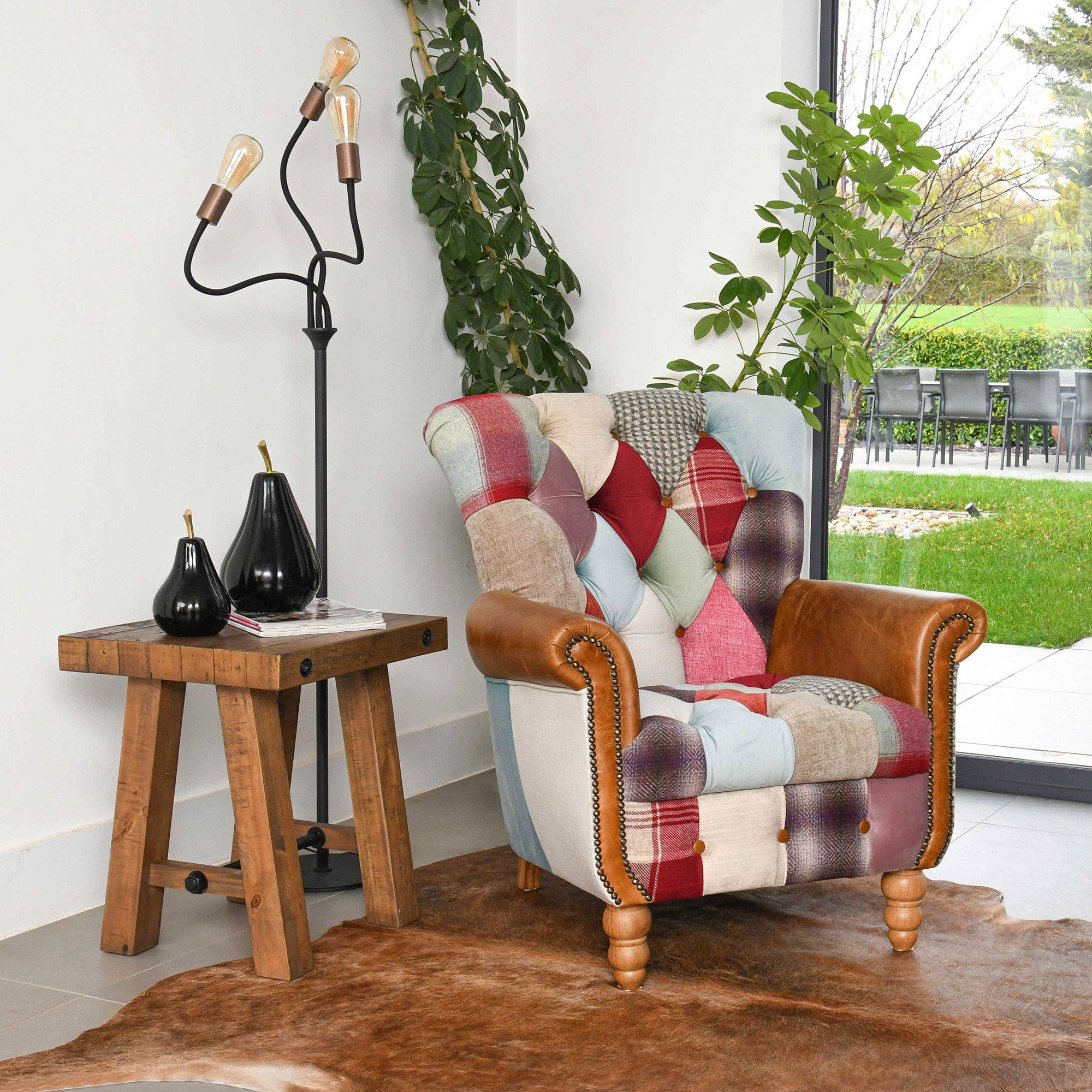 Jones - Chair, Patchwork Fabric
