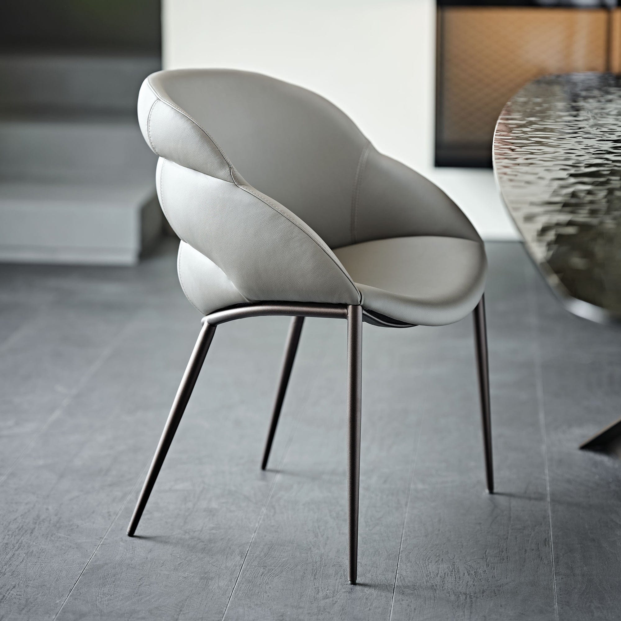 Cattelan Italia Camilla - Dining Chair In Faux Leather with Metal Legs