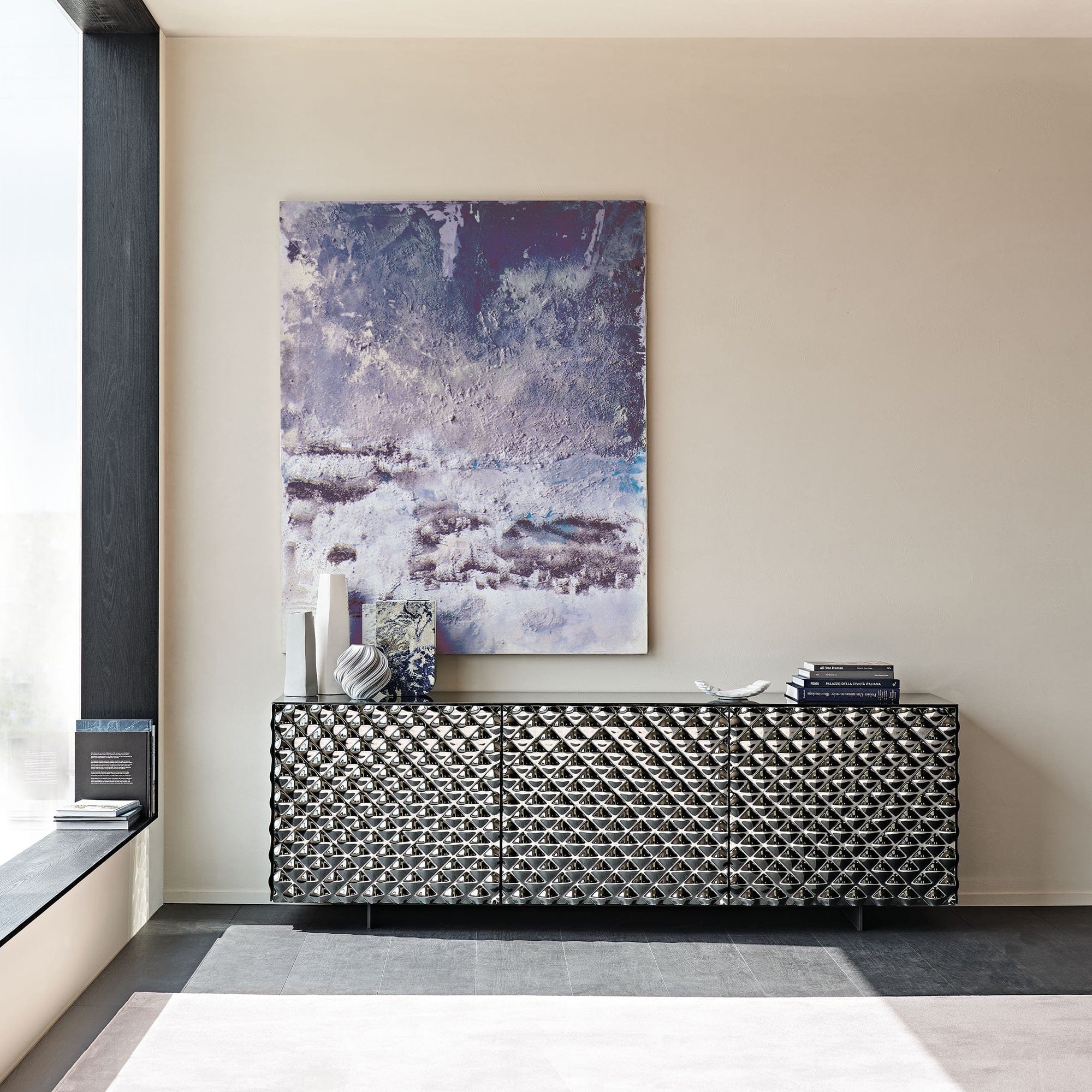 Cattelan Italia Vivaldi - 3 Door Sideboard, Mirrored Glass