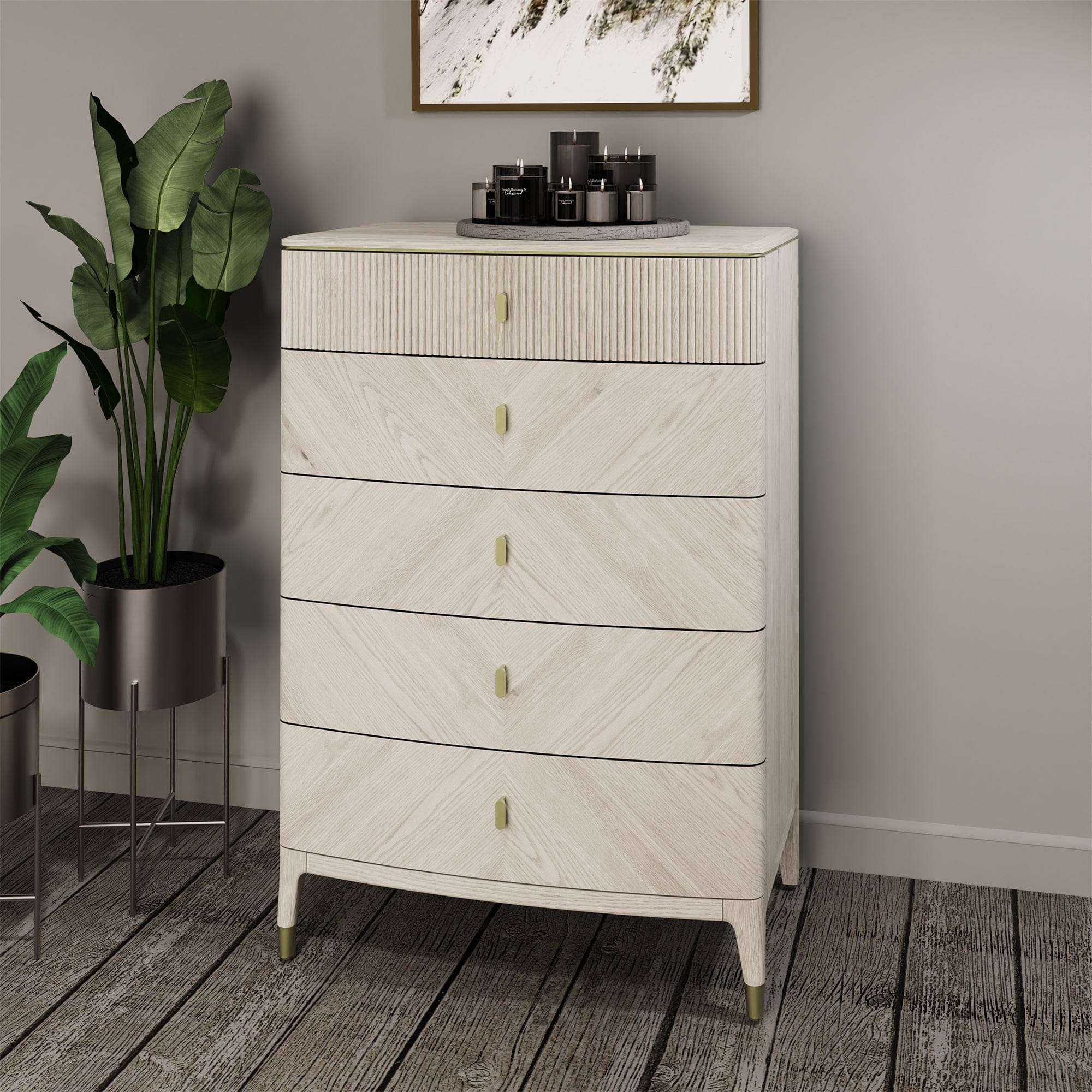 Dynasty Stone - 5 Drawer Chest of Drawers