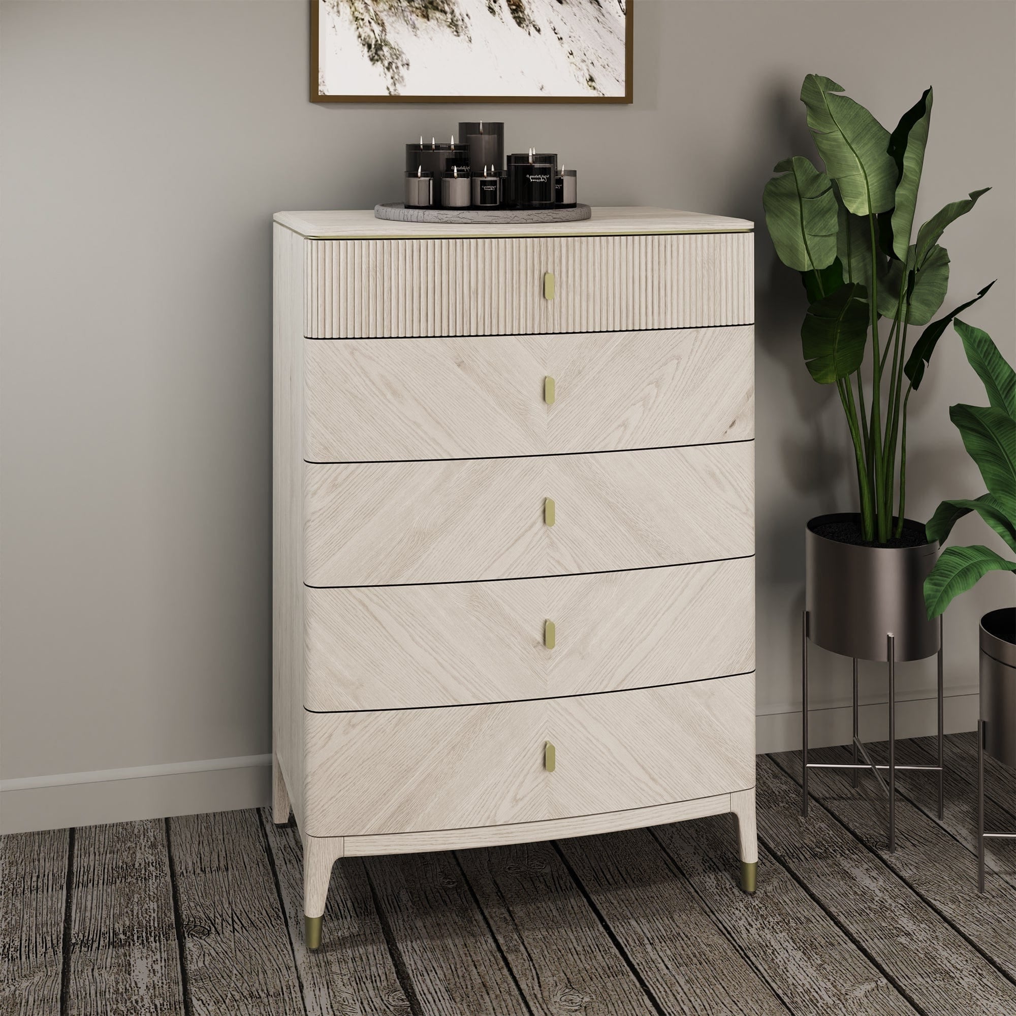 Dynasty Stone - 5 Drawer Chest of Drawers