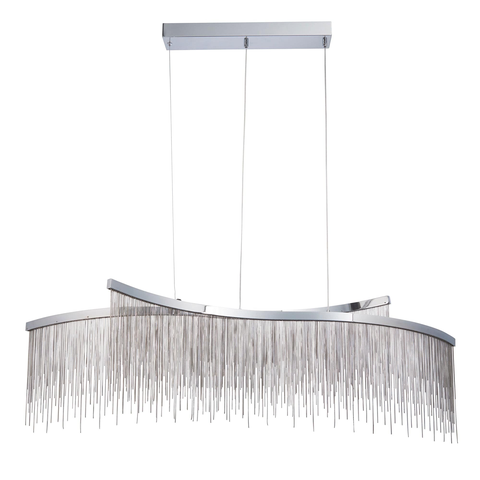 Robyn Fringe 2 Light LED Pendant Silver