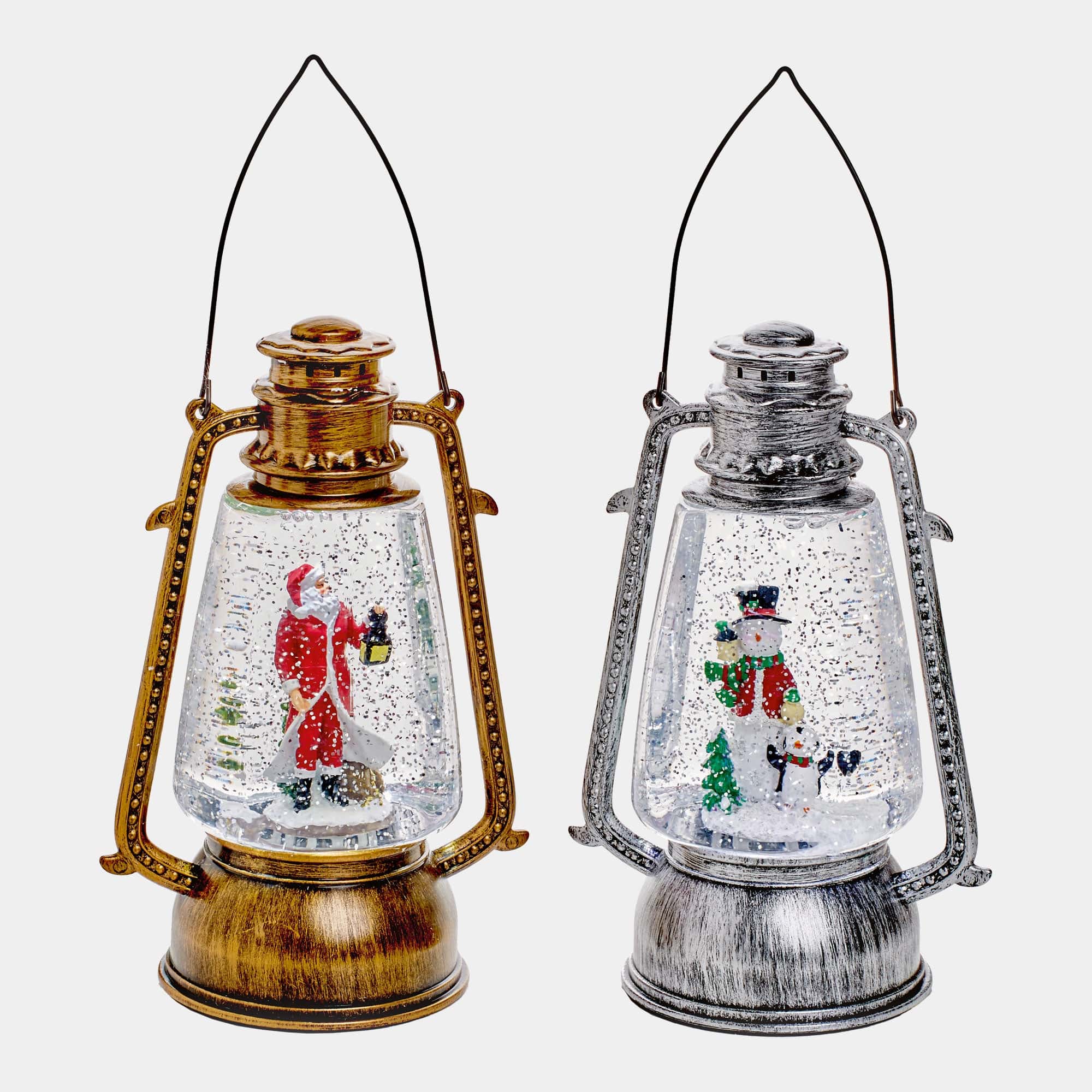Snowman - Christmas Lantern Silver