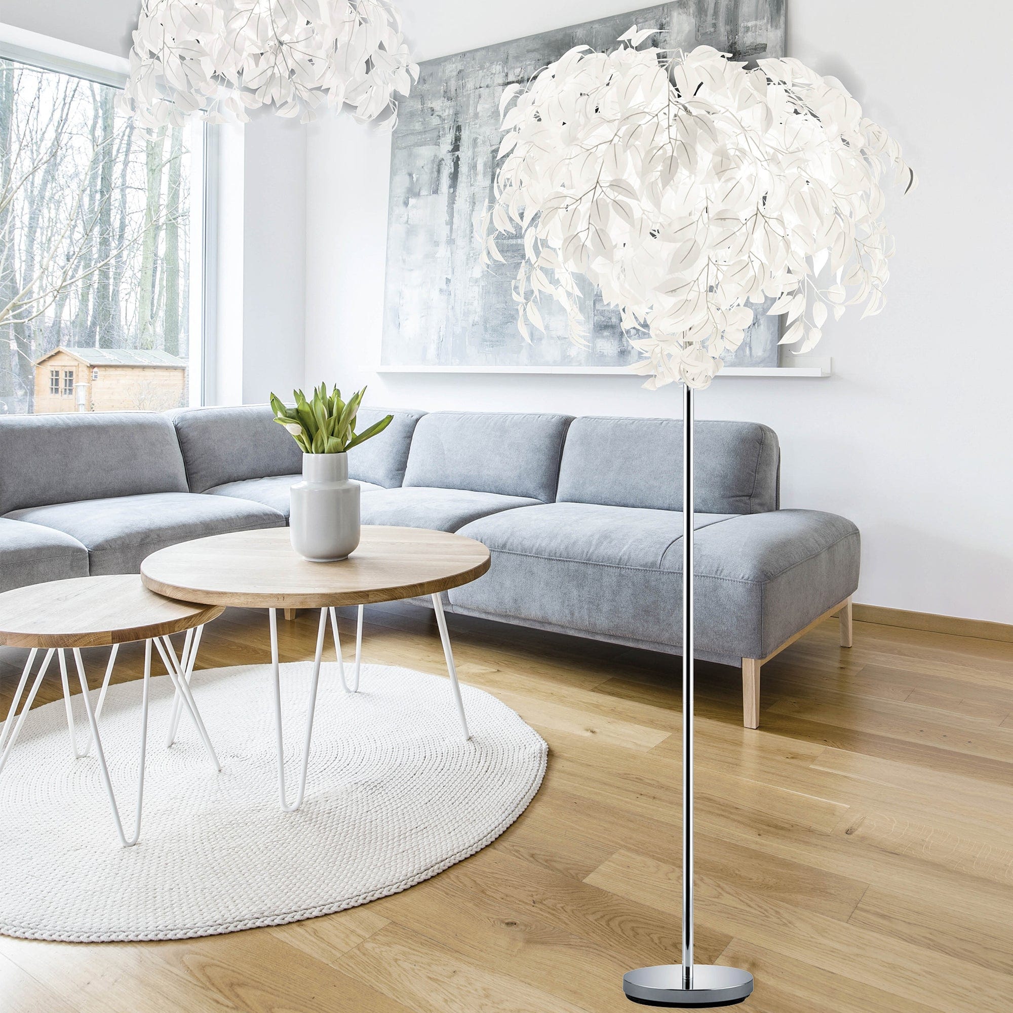 Treely Leaf, White - Floor Lamp
