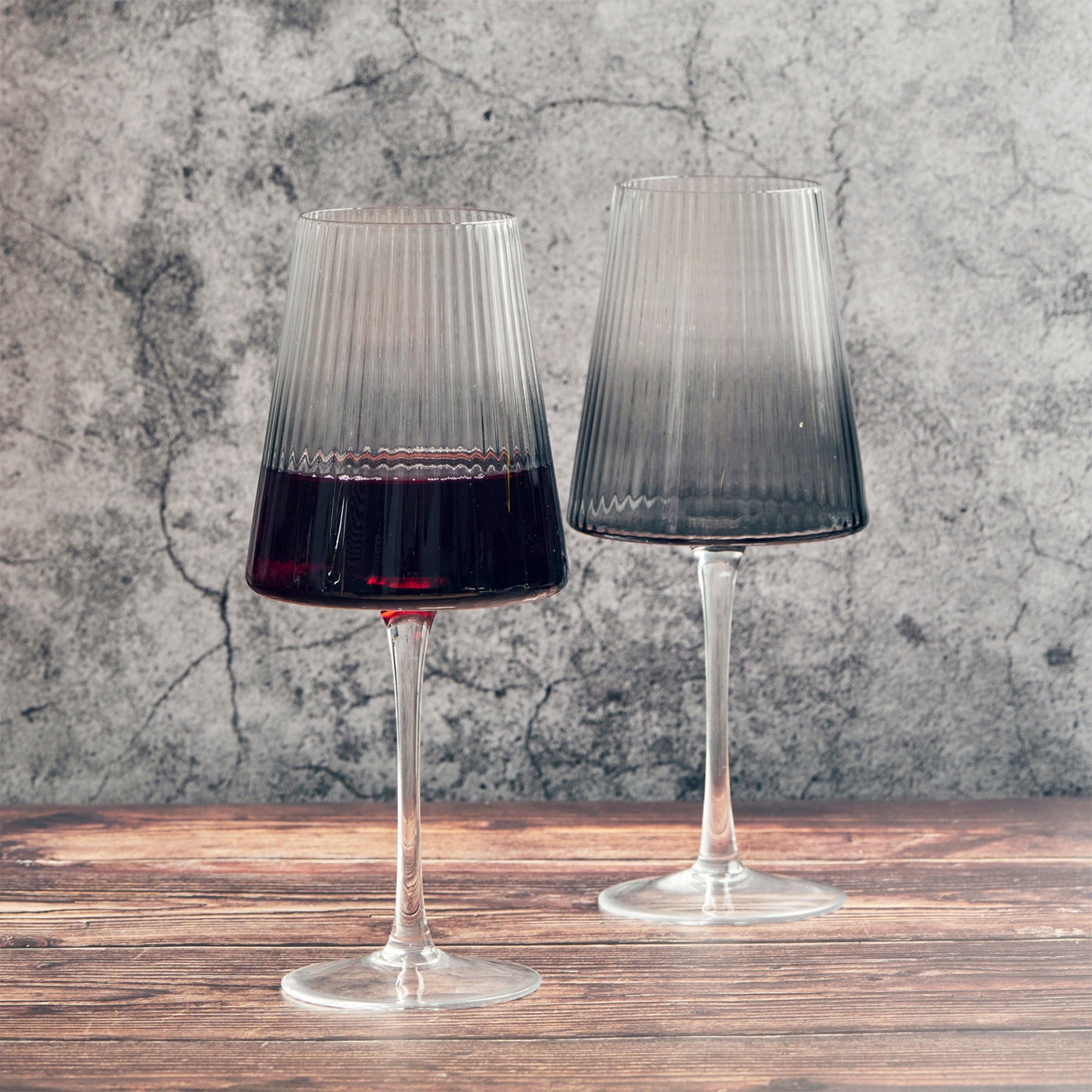 Anton Studio Designs Empire - Smoke Ombre Wine Glasses, Set of 2