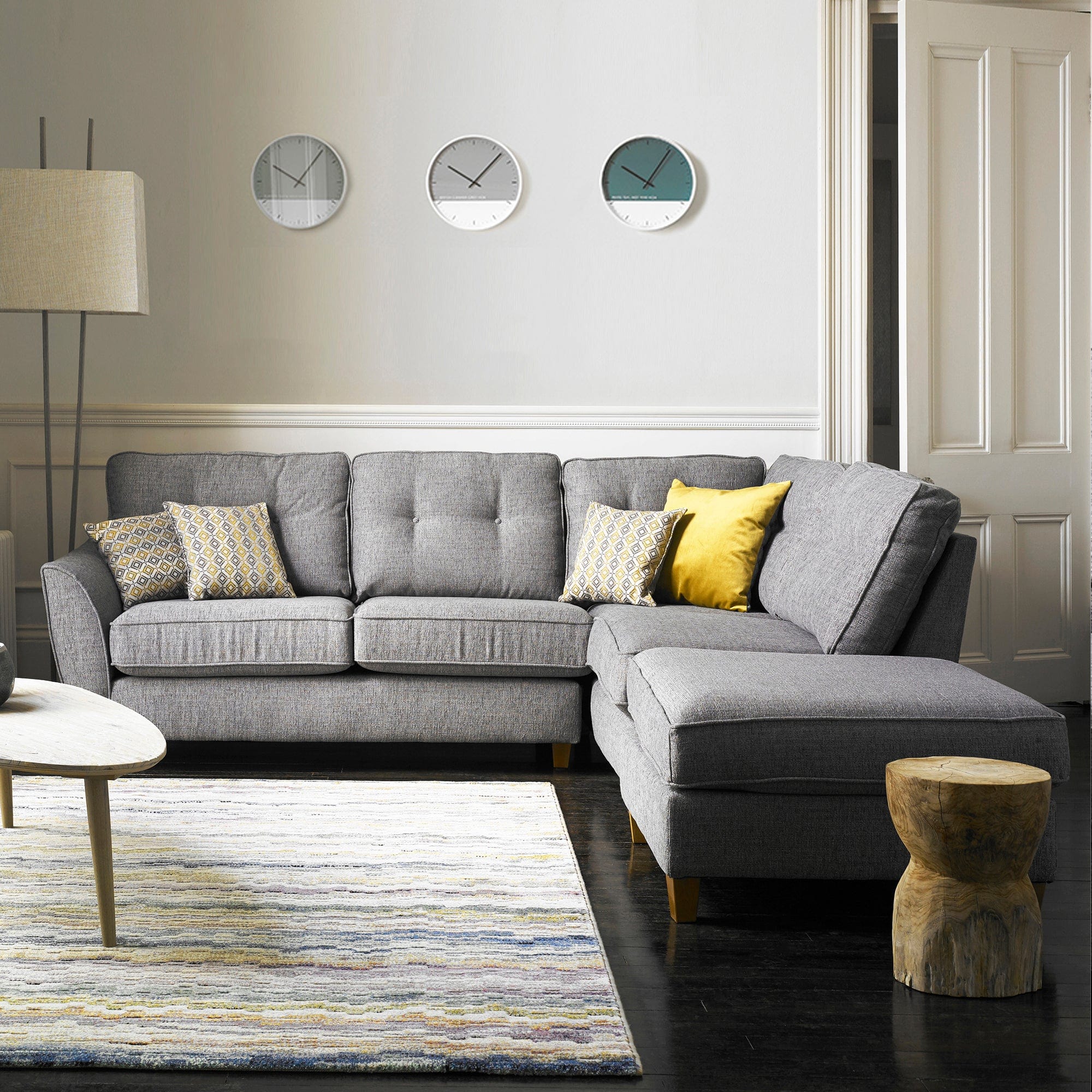 Isabelle - Small LHF Corner Sofa & Footstool, Fabric