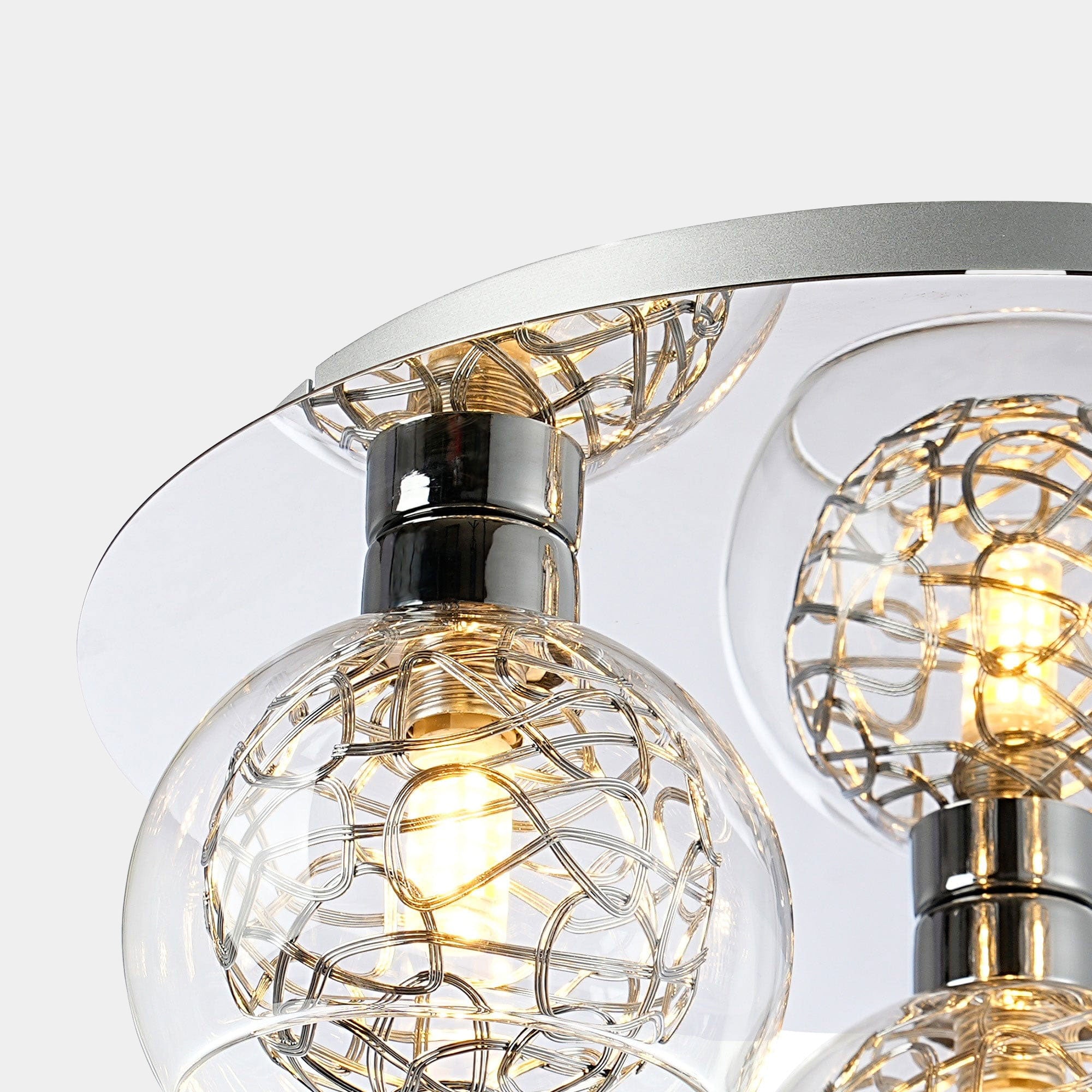 Cirrus - Chrome 3 Light Round Flush Ceiling Light