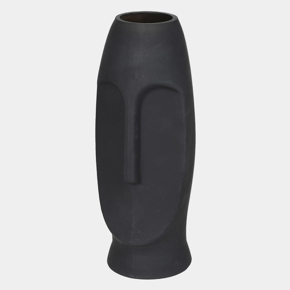 Talia - Matt Black Face Vase