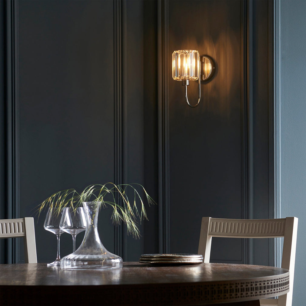 Bernice Crystal Wall Light Silver