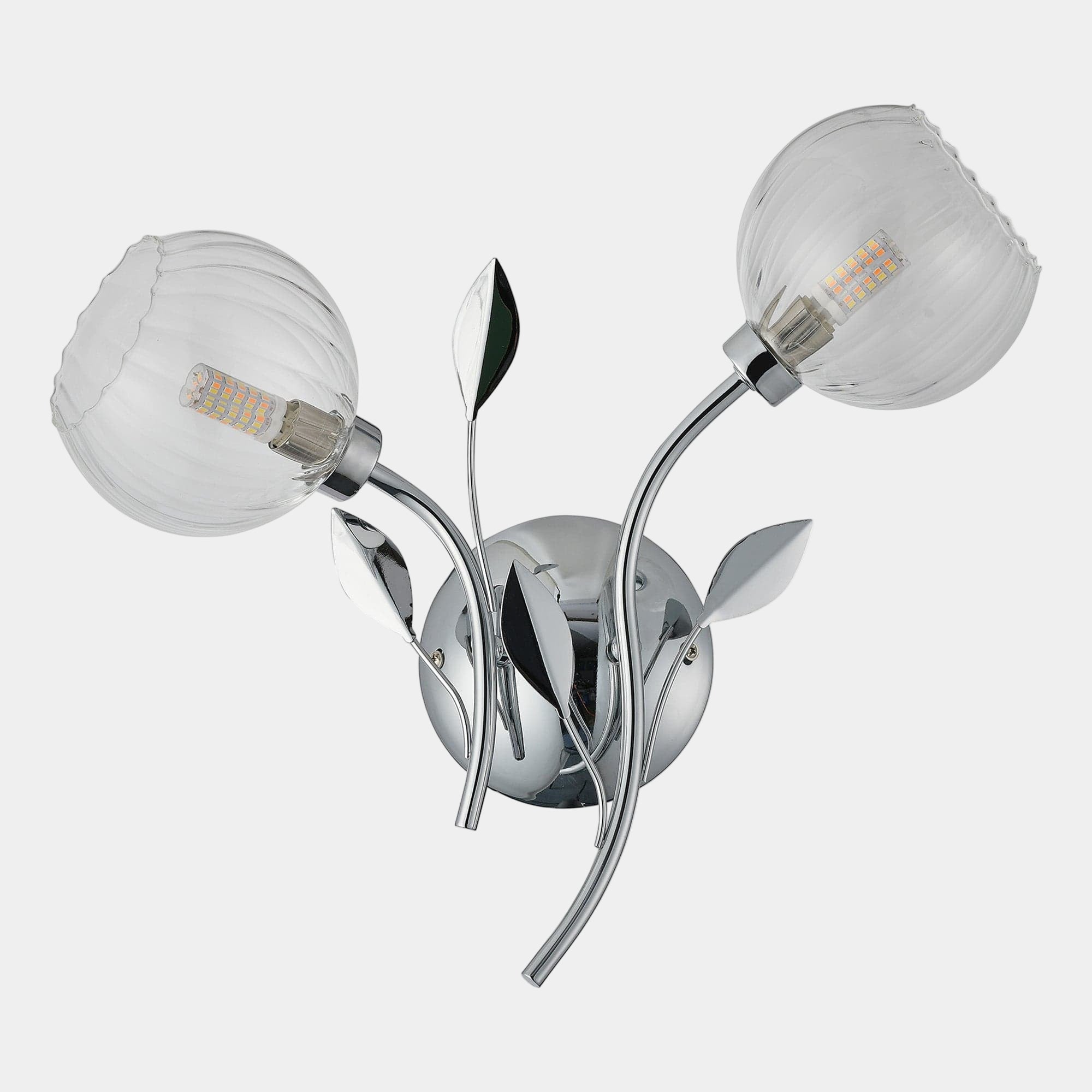 Elm Leave Silver Wall Light