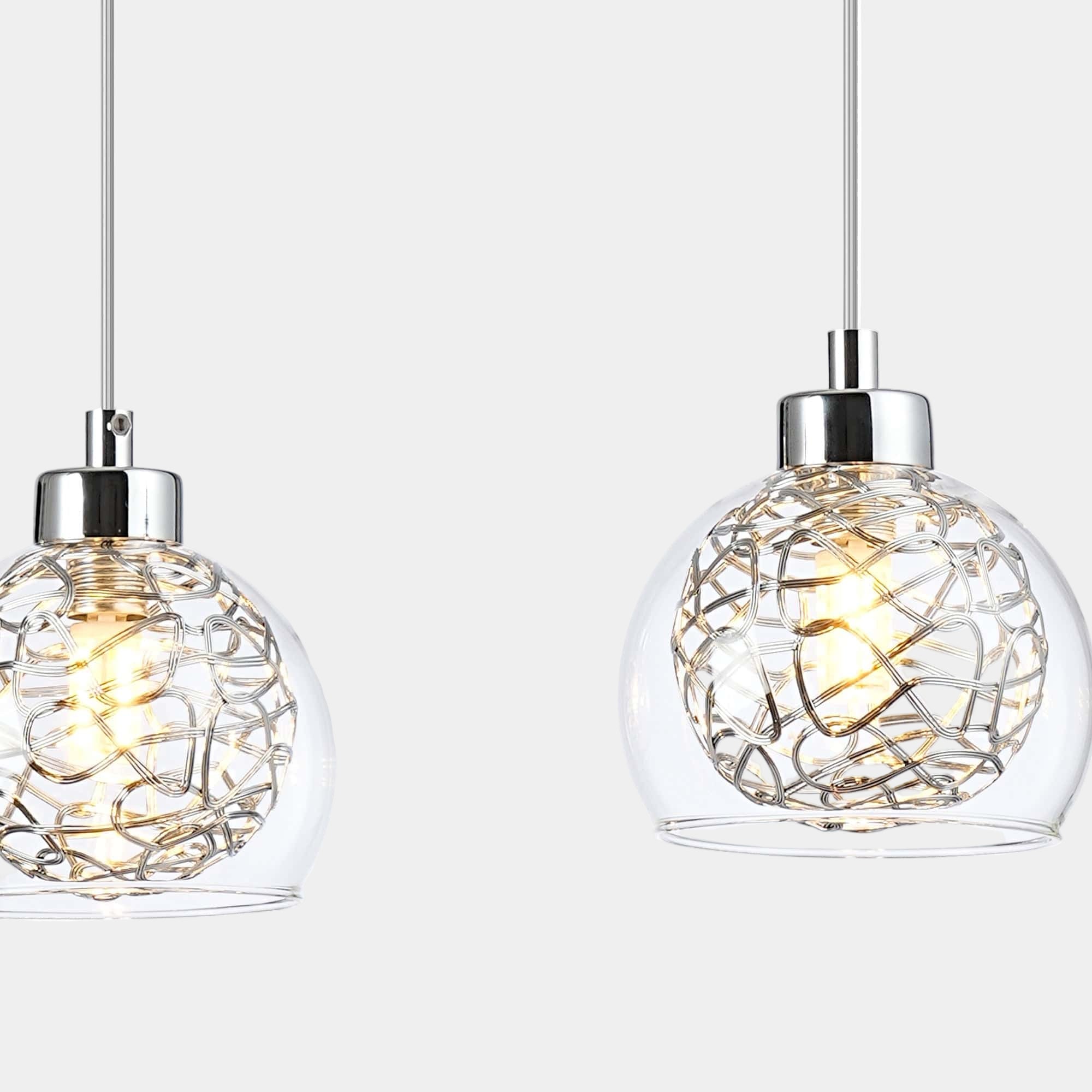 Cirrus Bar 3 Light Pendant Silver