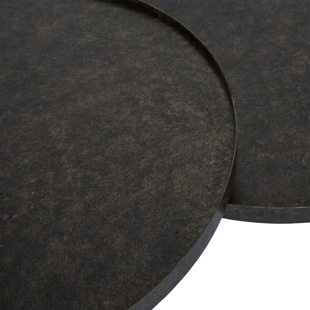 Carmel - Set of 2 Iron Coffee Tables In Rustic Antique Gold