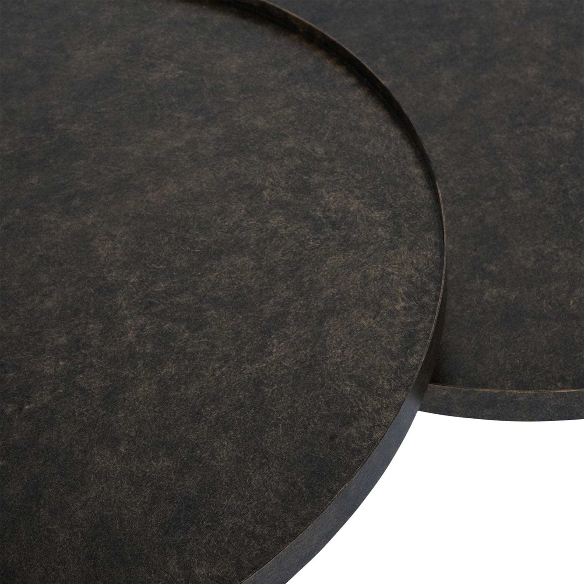 Carmel - Set of 2 Iron Coffee Tables In Rustic Antique Gold